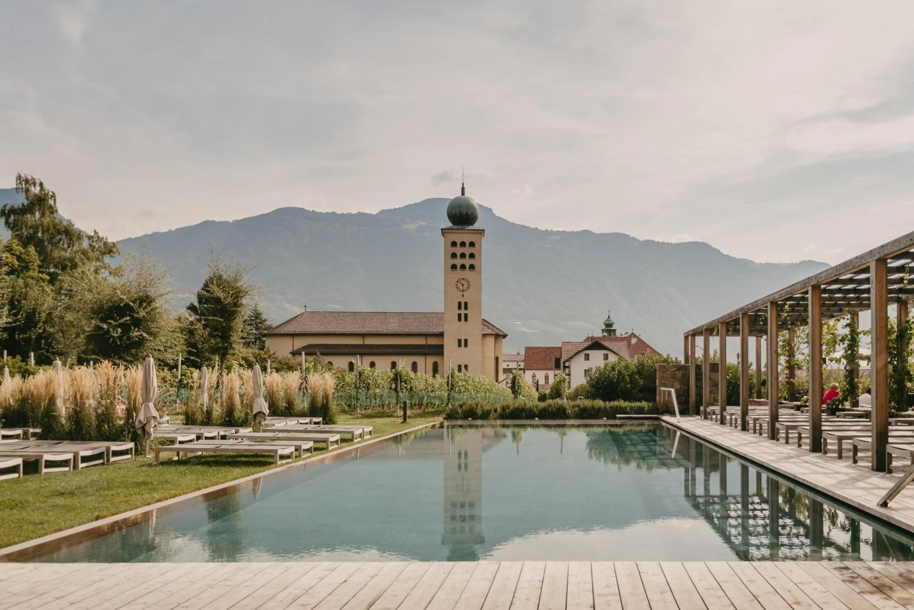 Pool view in Hotel Schwarzschmied, a Member of Design Hotels