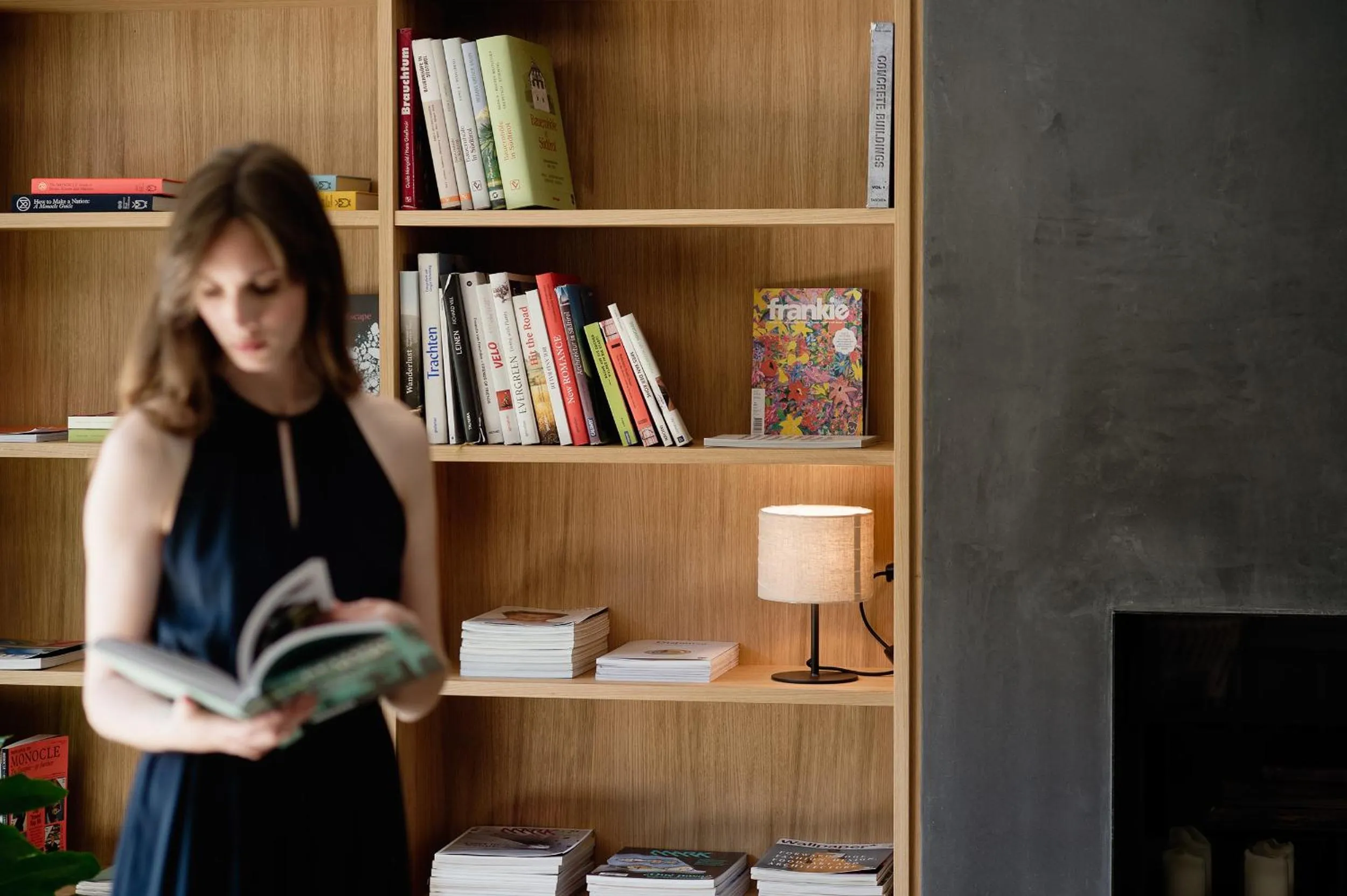 Library in Hotel Schwarzschmied, a Member of Design Hotels