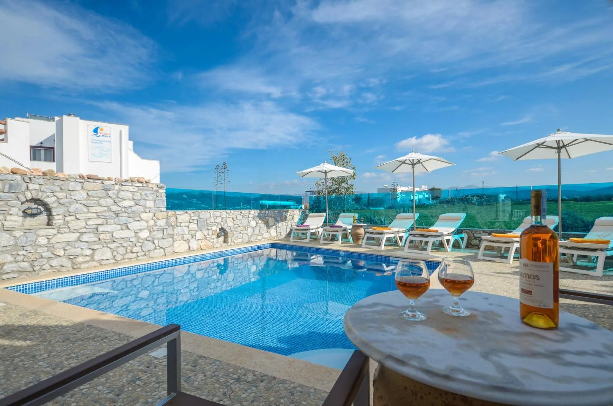 Pool view in Studios Sofia Dream