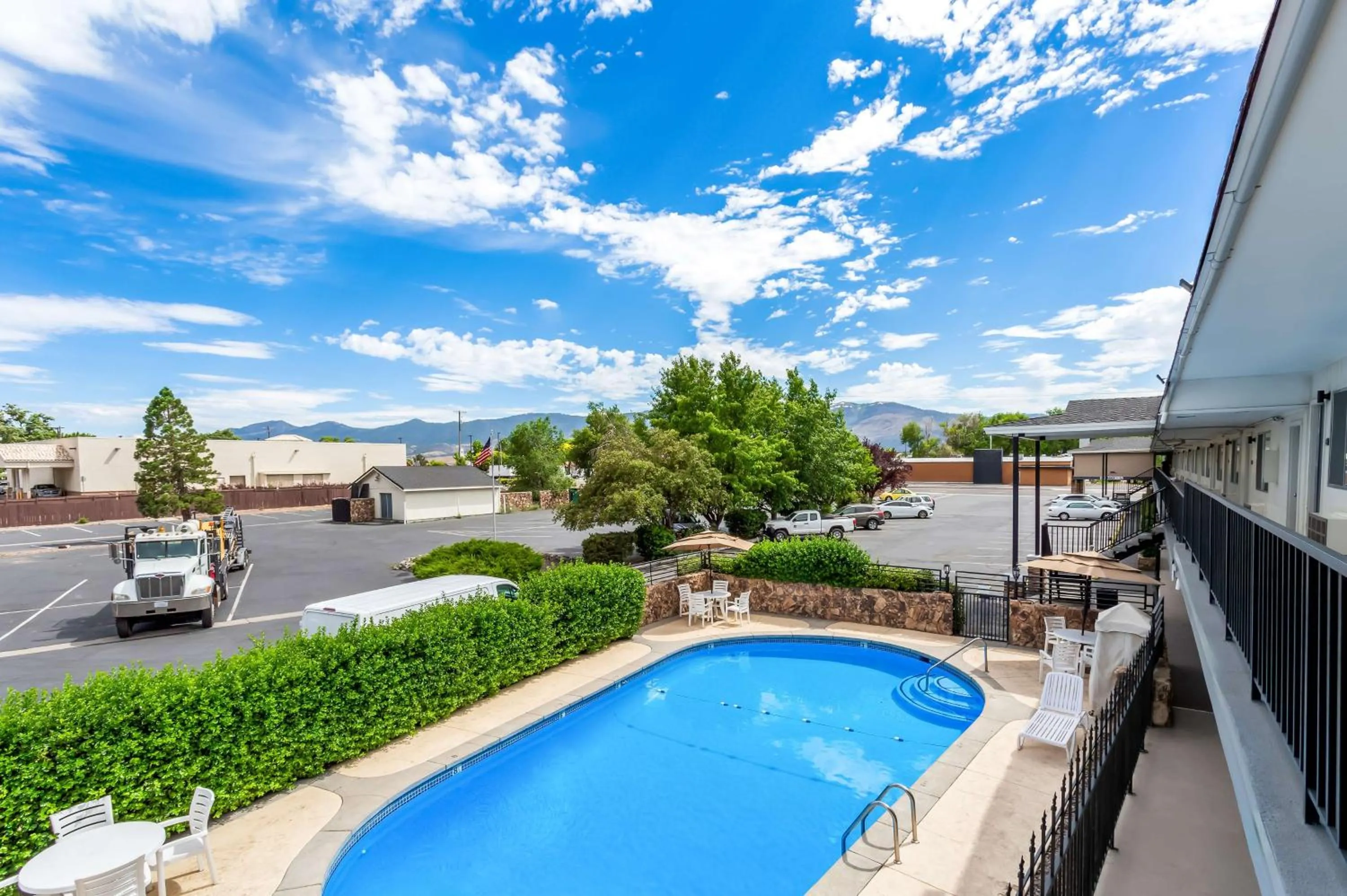Pool view in SureStay Plus Hotel by Best Western Susanville