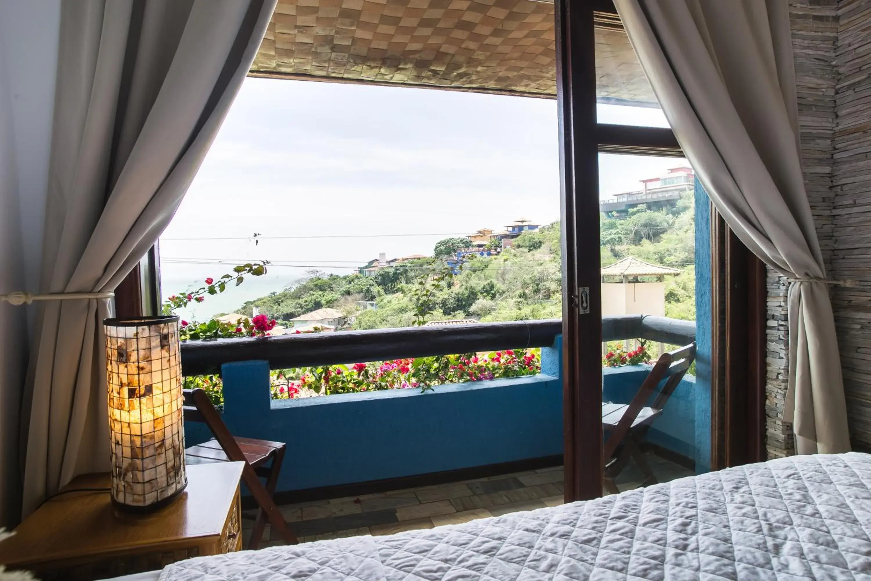 Balcony/Terrace, Bed in La Pedrera Small Hotel & Spa Balcony/Terrace, Bed in La Pedrera Small Hotel & Spa