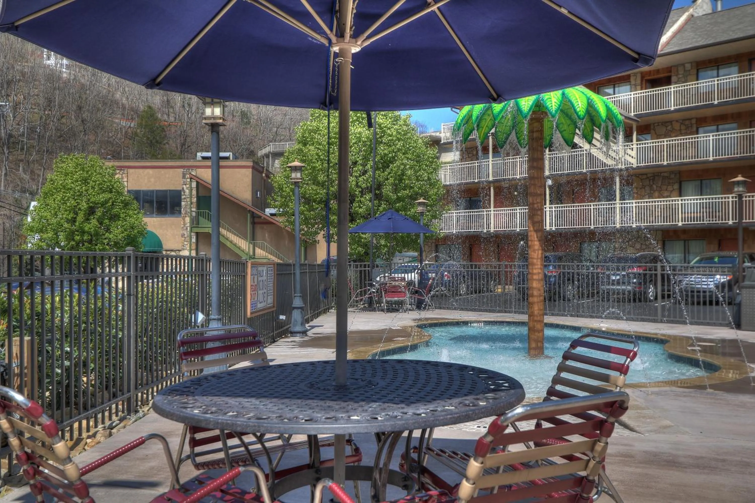 Patio in Crossroads Inn & Suites