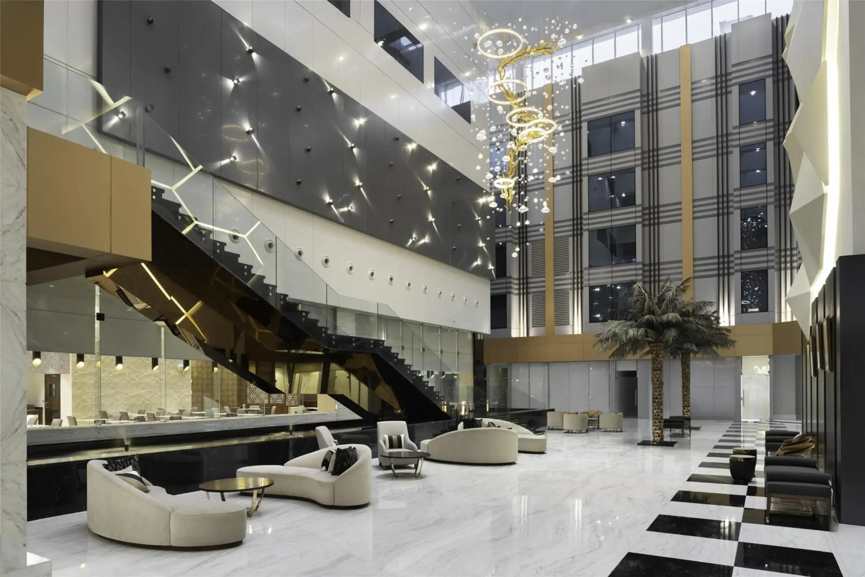 Lobby or reception in Radisson Blu Hotel and Convention Center, Riyadh Minhal Lobby or reception in Radisson Blu Hotel and Convention Center, Riyadh Minhal
