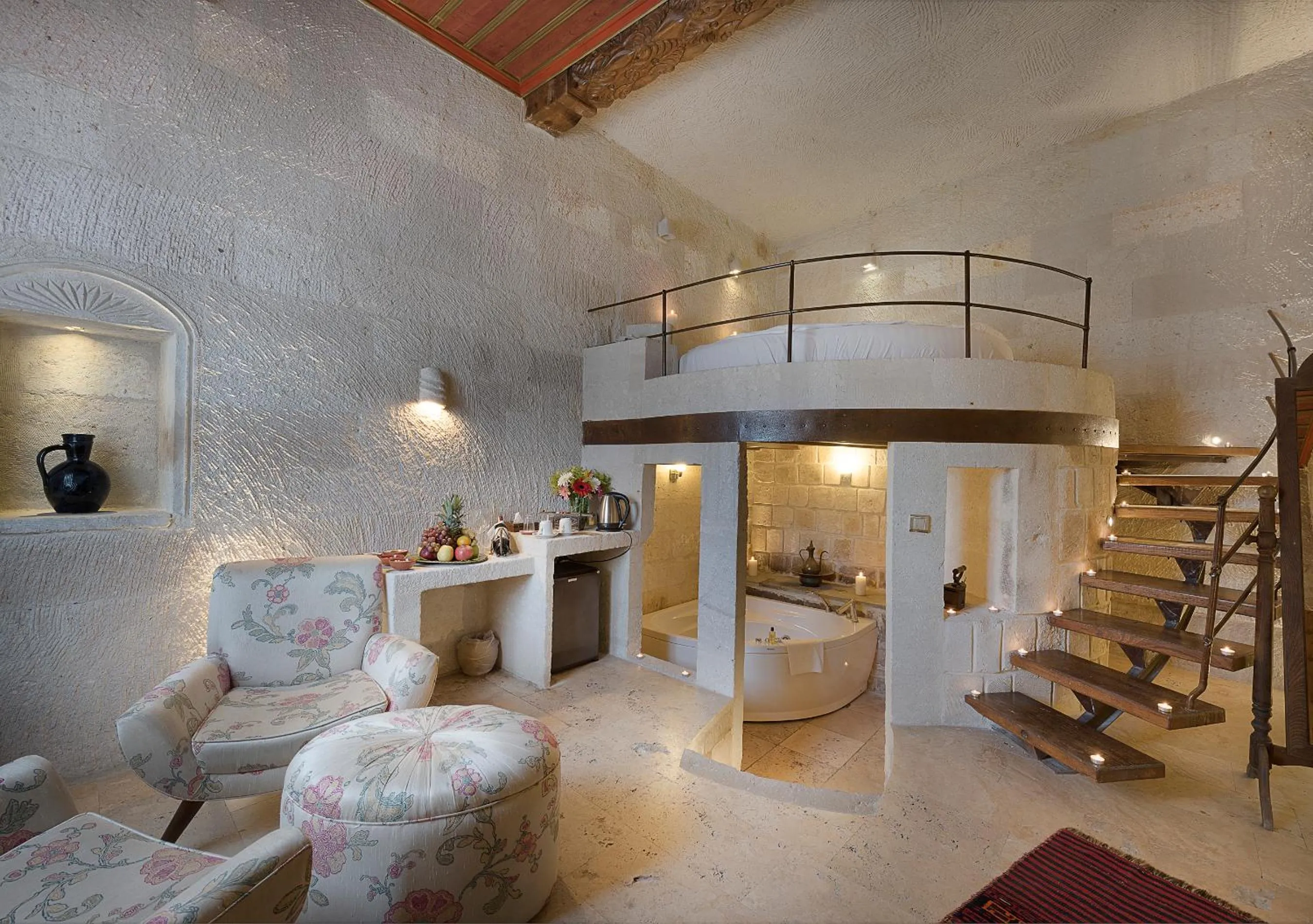 Bed in Anatolian Houses Cave Hotel & SPA