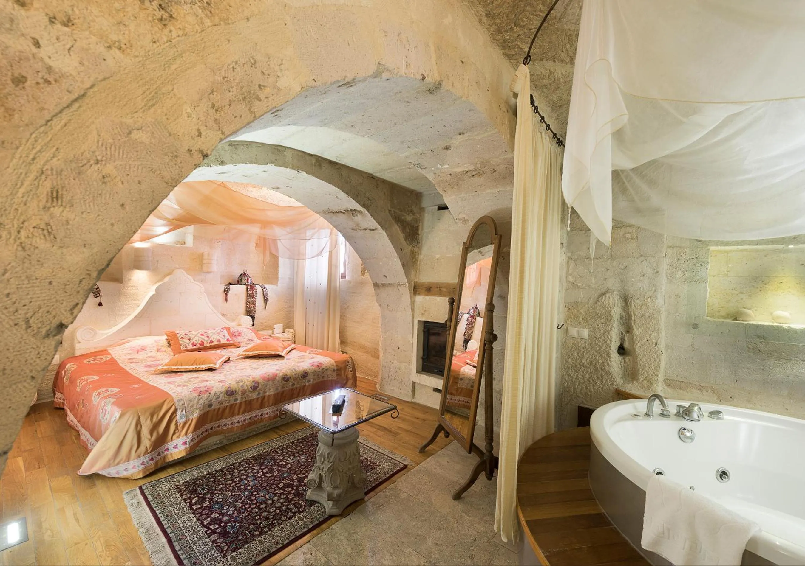Bed in Anatolian Houses Cave Hotel & SPA