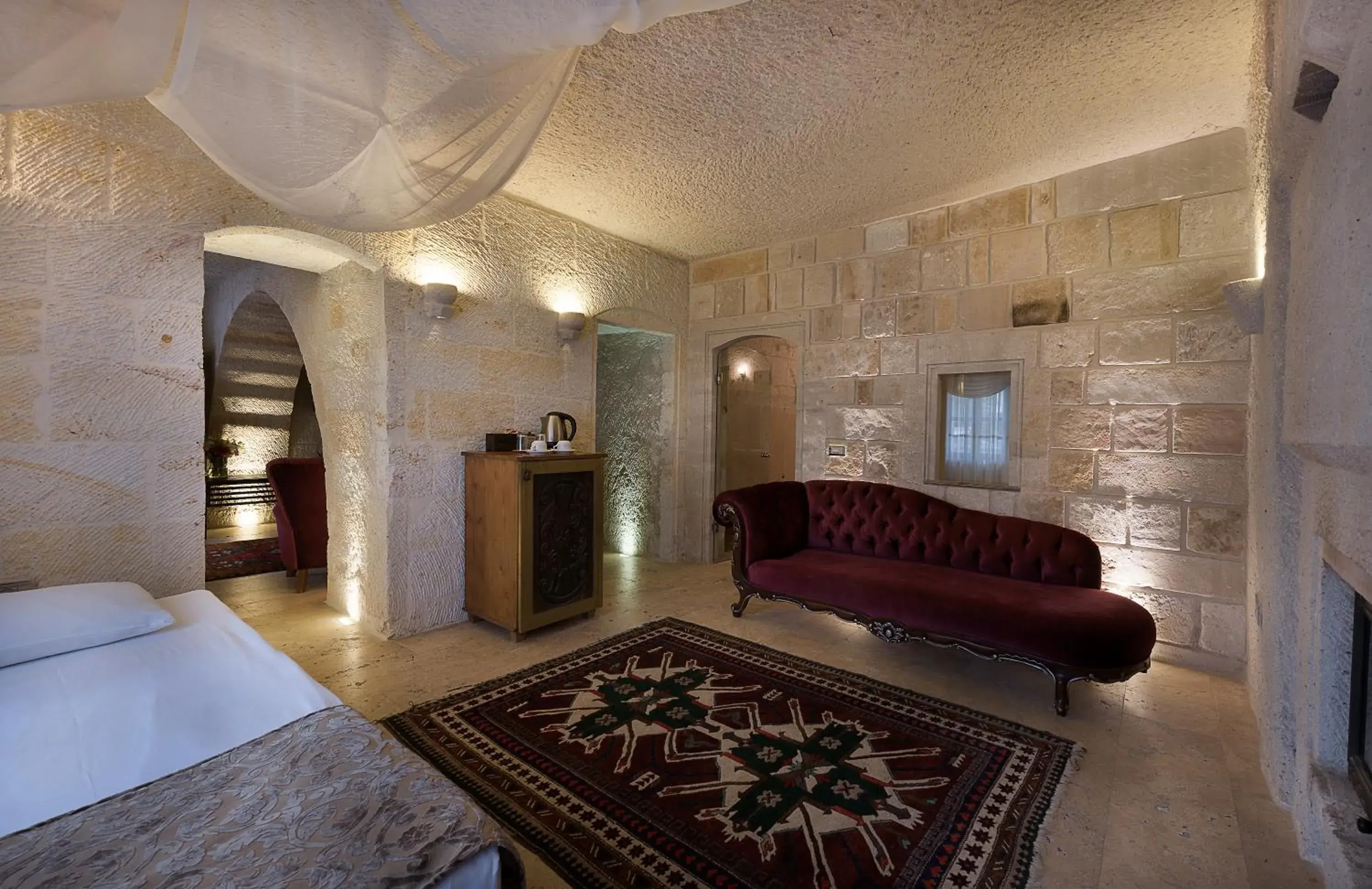 Seating area, Bed in Anatolian Houses Cave Hotel & SPA Seating area, Bed in Anatolian Houses Cave Hotel & SPA