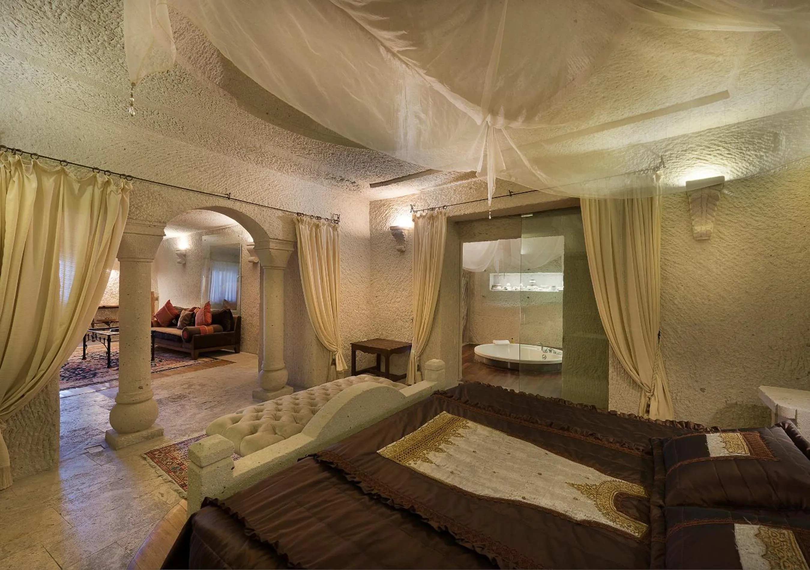 Bed in Anatolian Houses Cave Hotel & SPA