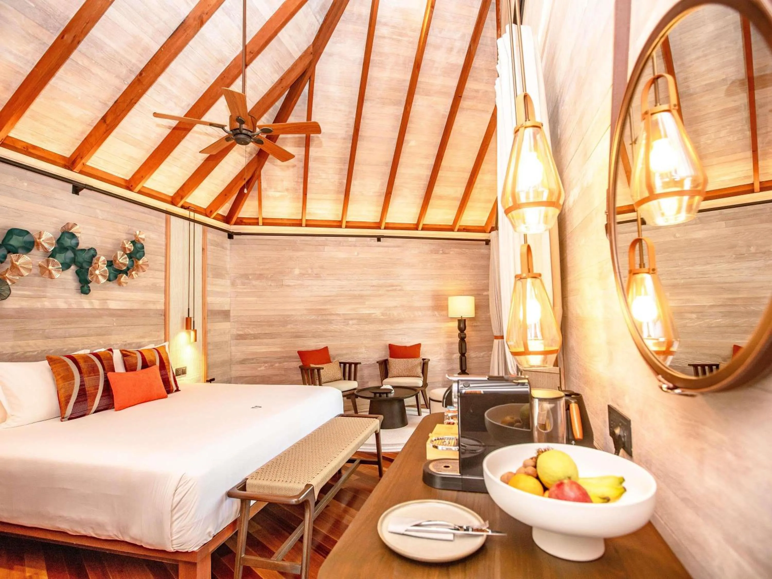 Bedroom, Bed in V Villas Maldives at Mirihi - MGallery Collection