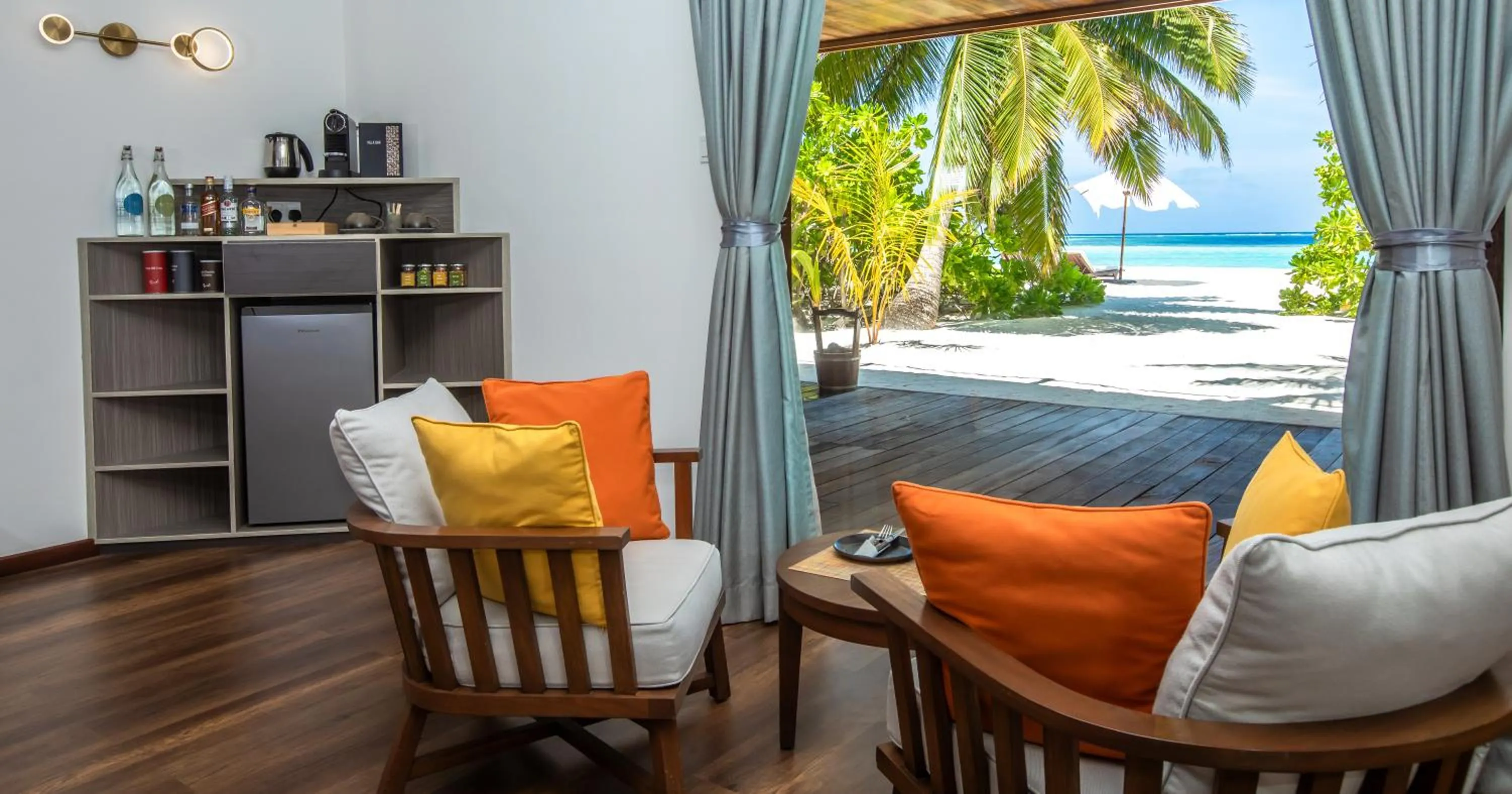 Seating area in V Villas Maldives at Mirihi - MGallery Collection