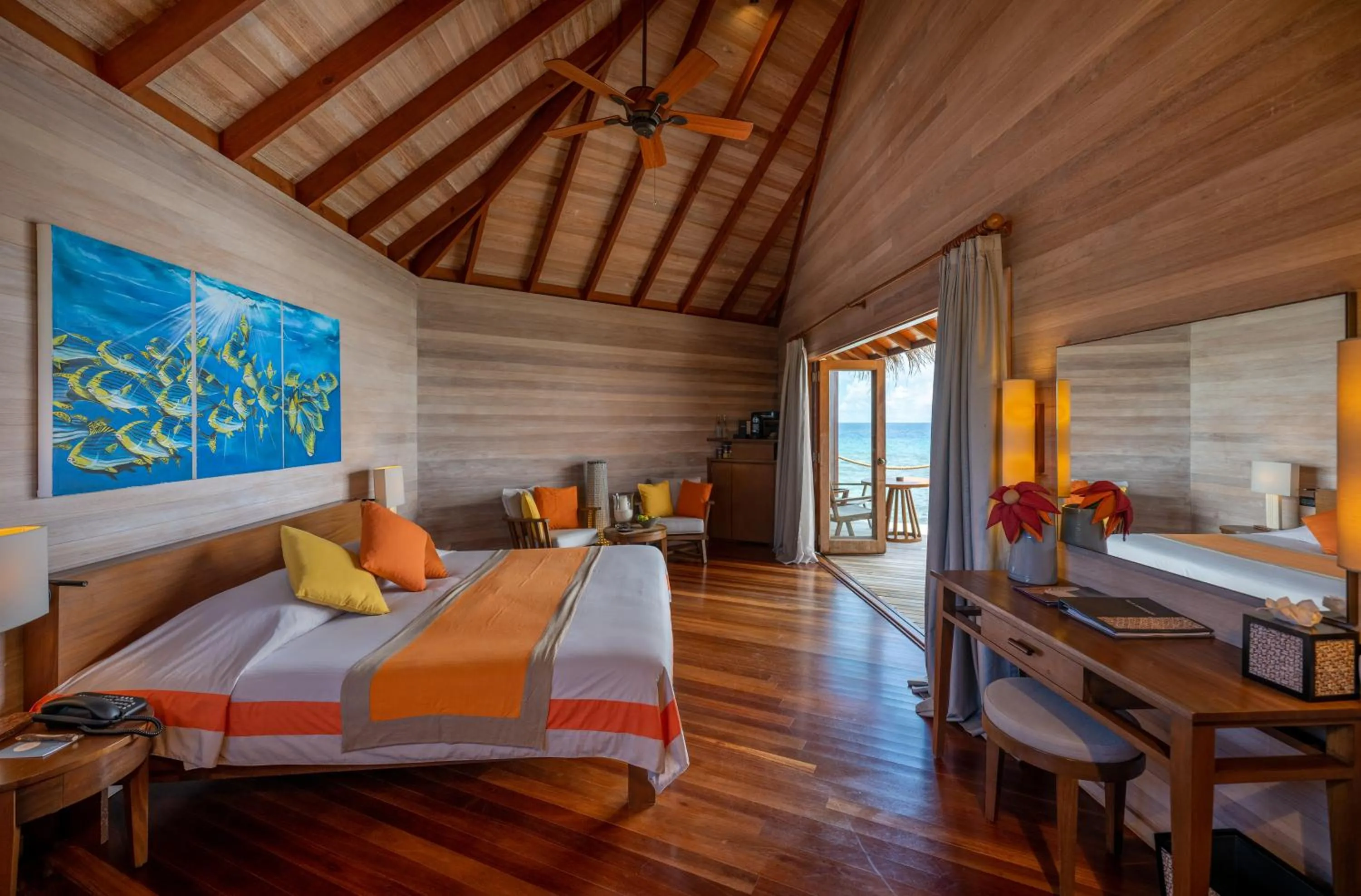 Bedroom, Bed in V Villas Maldives at Mirihi - MGallery Collection