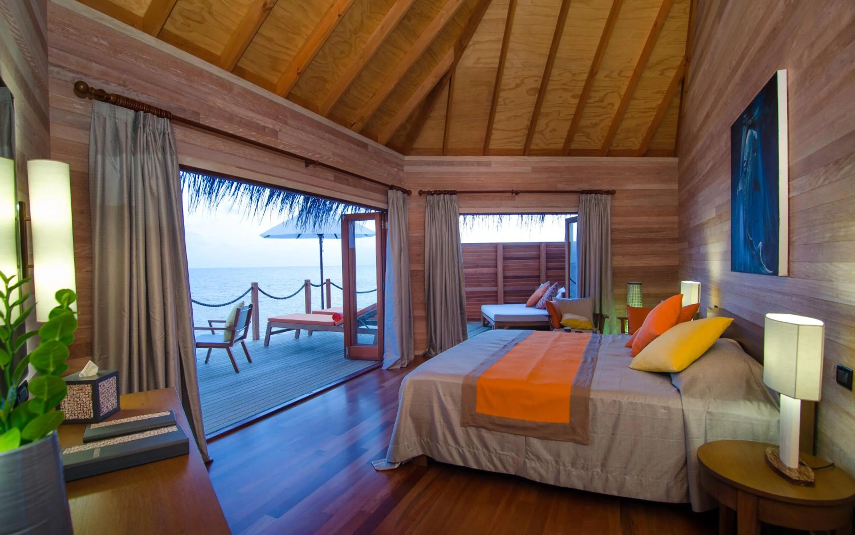 Bedroom, Bed in V Villas Maldives at Mirihi - MGallery Collection