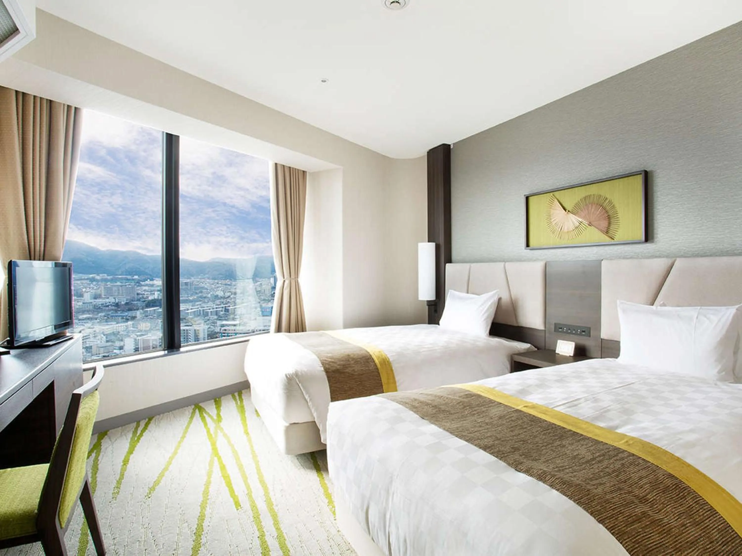 Photo of the whole room, Bed in Lake Biwa Otsu Prince Hotel