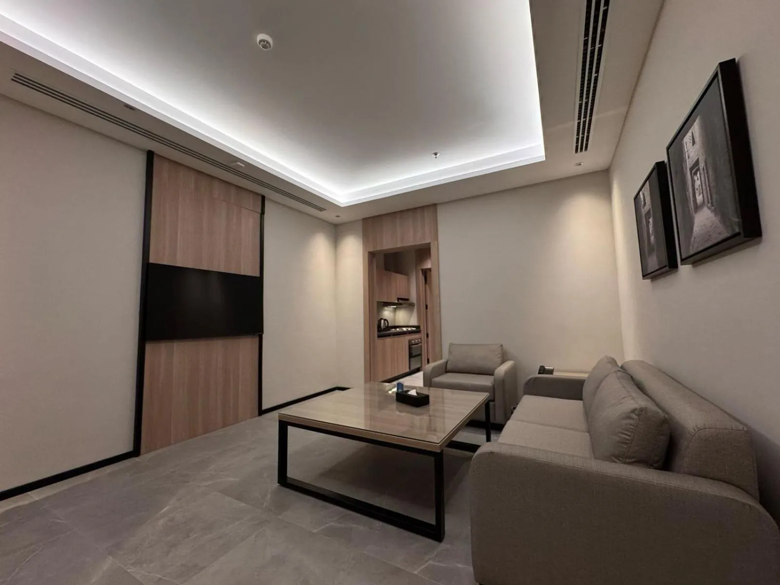 Living room in Manazel Aldiafah serviced Apartments AlSulymaniyah