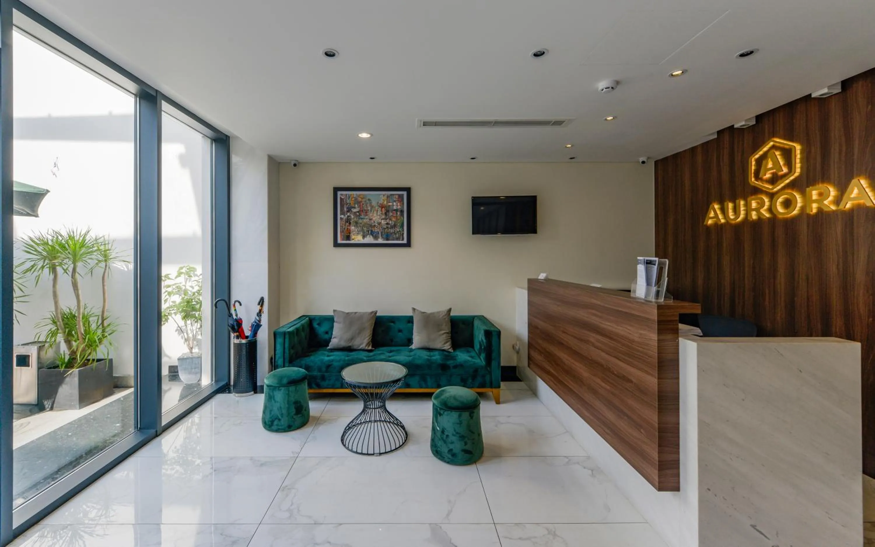 Living room in Aurora Serviced Apartments