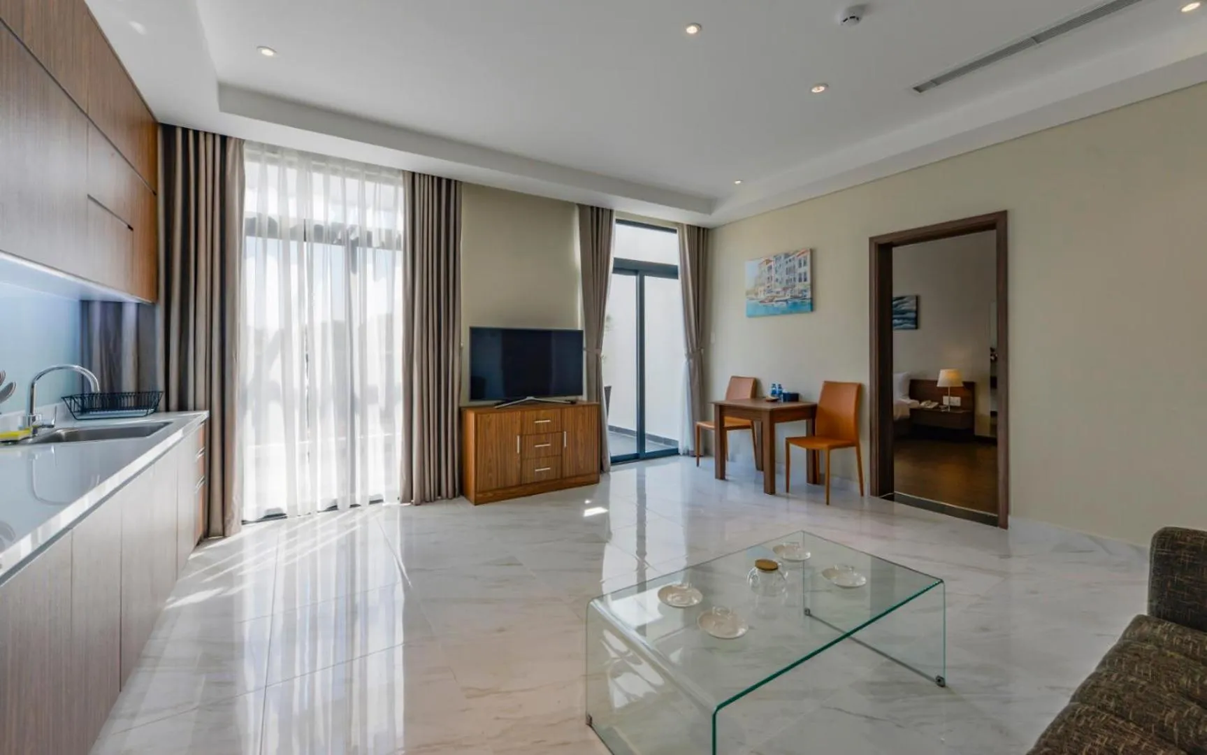 Communal lounge/ TV room in Aurora Serviced Apartments