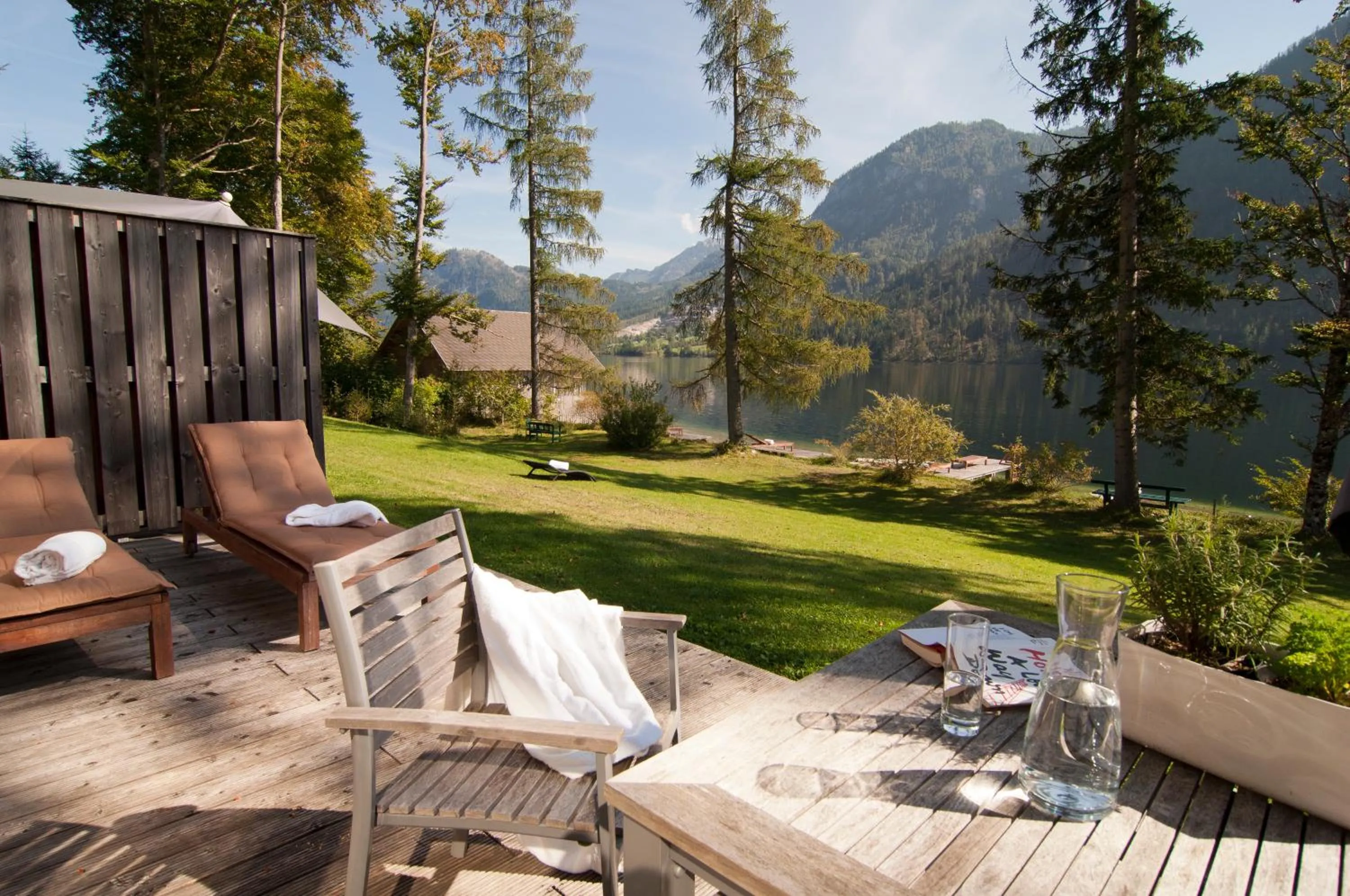Garden view in Exklusive Seeappartements beim Elfenhaus