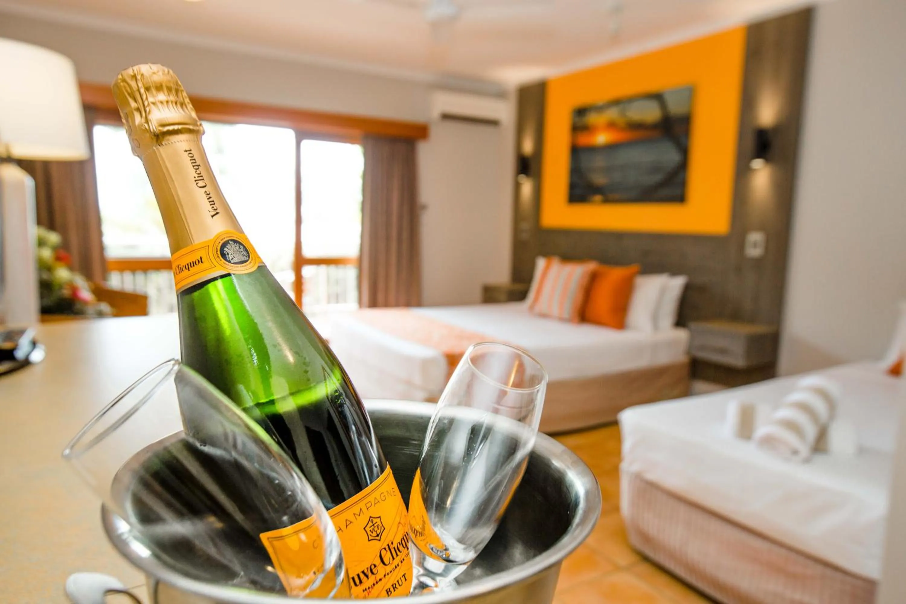 Drinks, Bed in Turtle Cove Beach Resort - Adults Only LGBTQIA & Allies