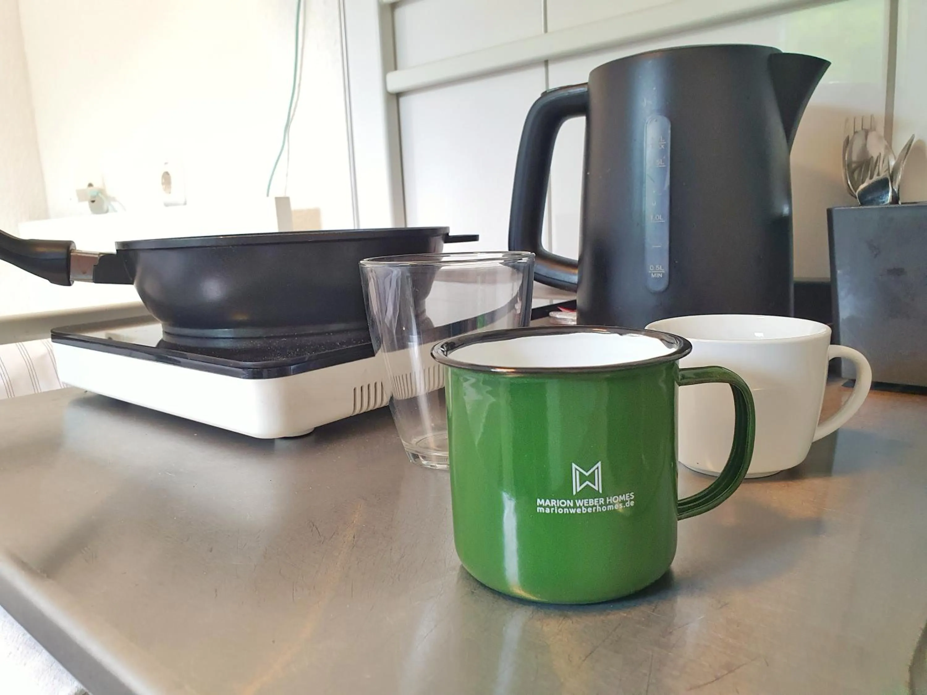 Kitchen or kitchenette in Aparthotel Jonas