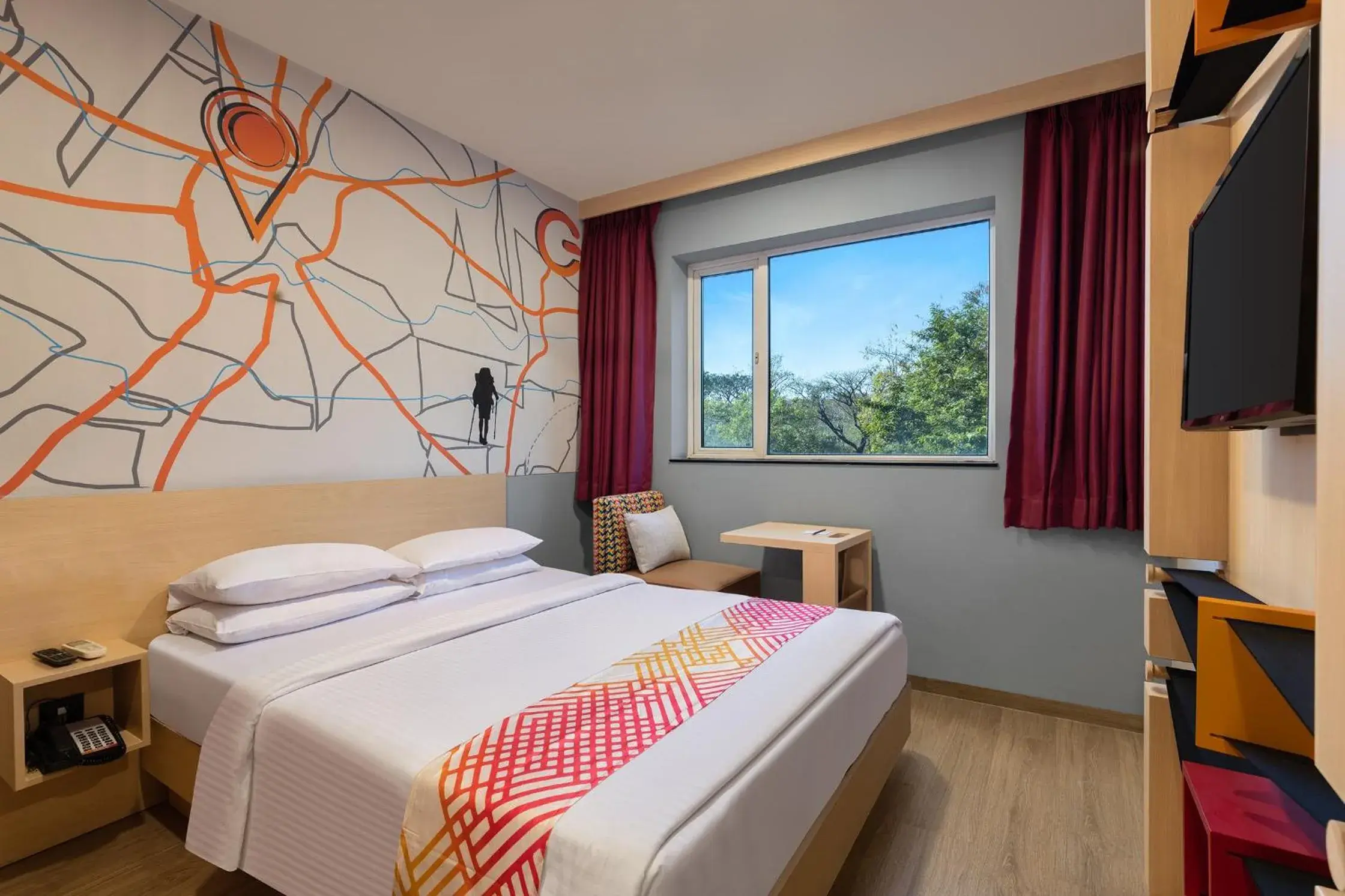 View (from property/room), Bed in Ginger Ahmedabad Vastrapur View (from property/room), Bed in Ginger Ahmedabad Vastrapur