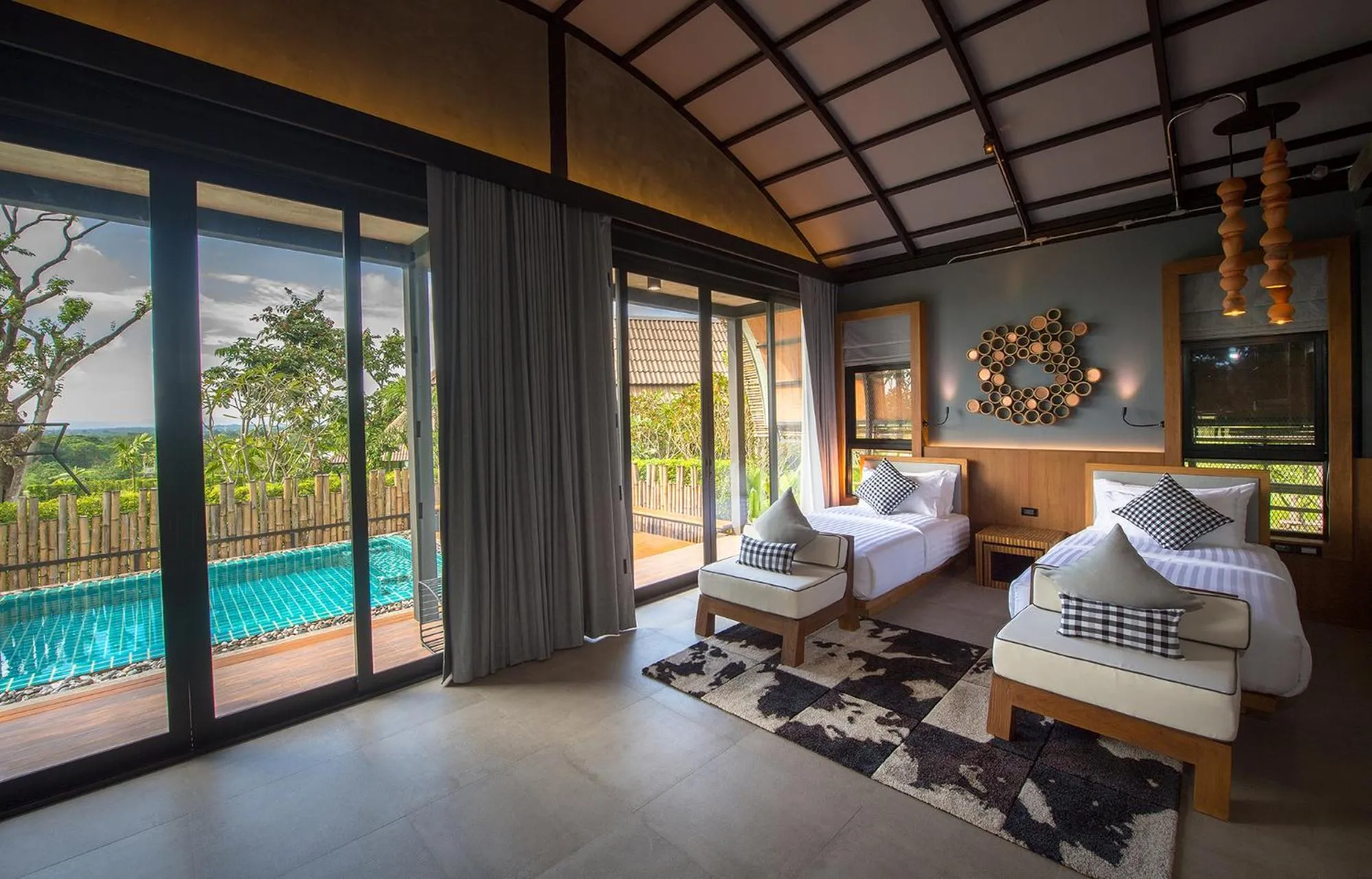 Bed in Vino Neste Private Pool Villas