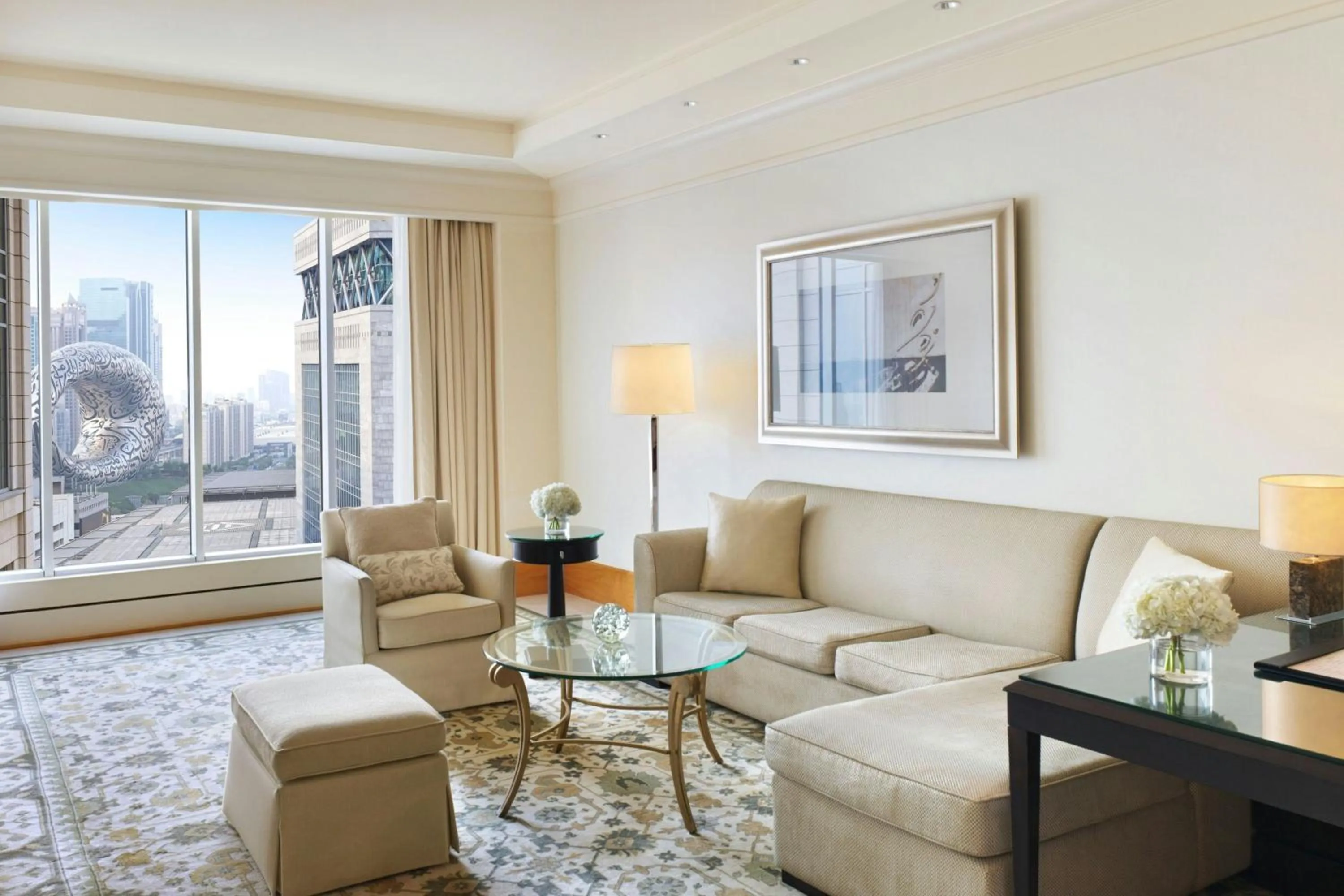 Living room in Ritz Carlton DIFC Downtown Dubai