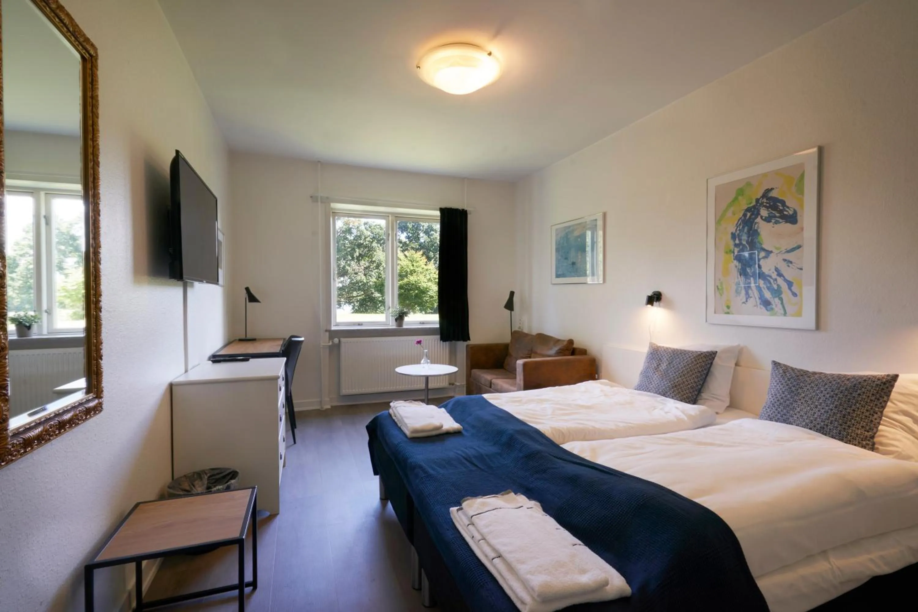 Bed in Hotel Skanderborghus