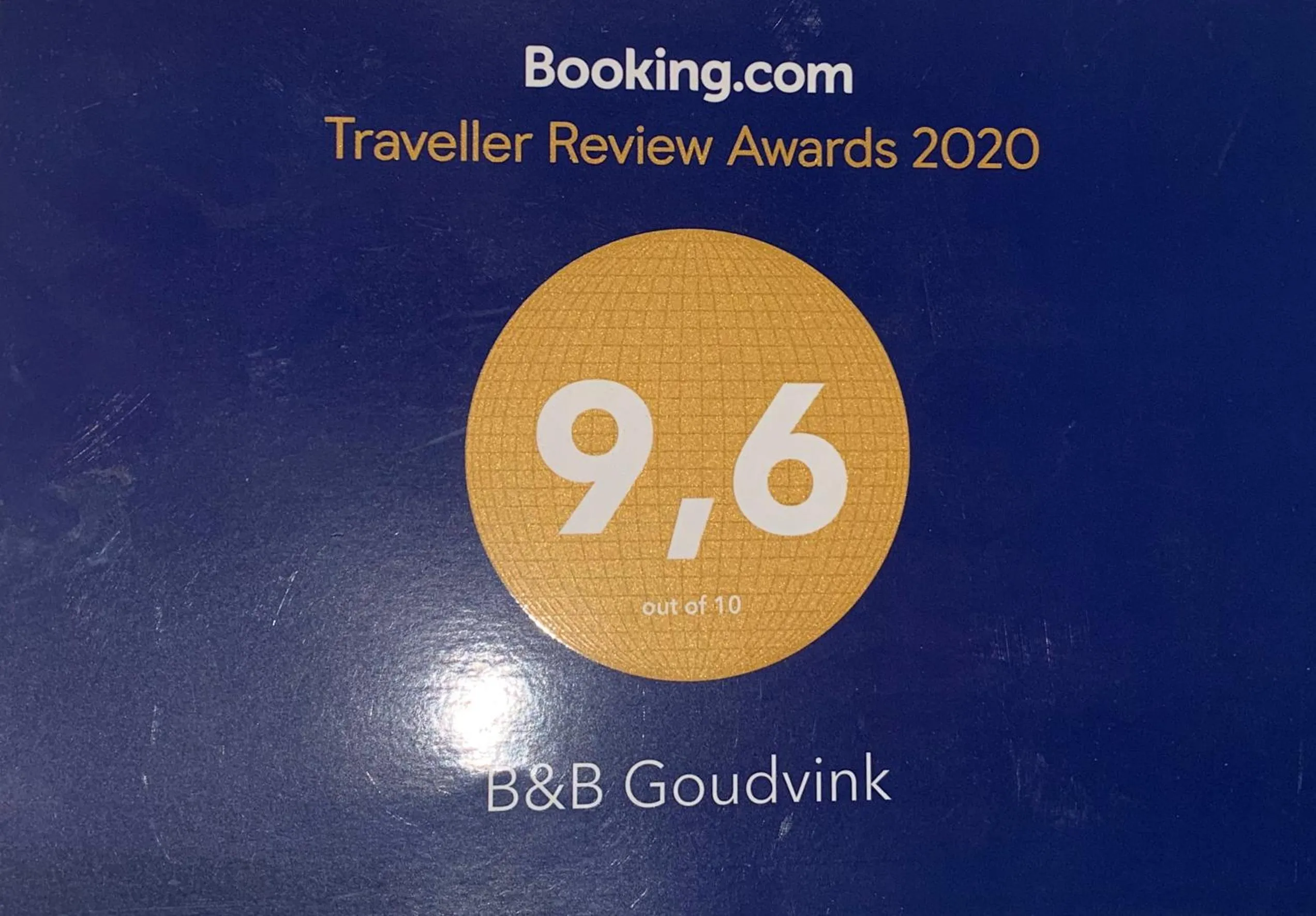 Certificate/Award in B&B Goudvink