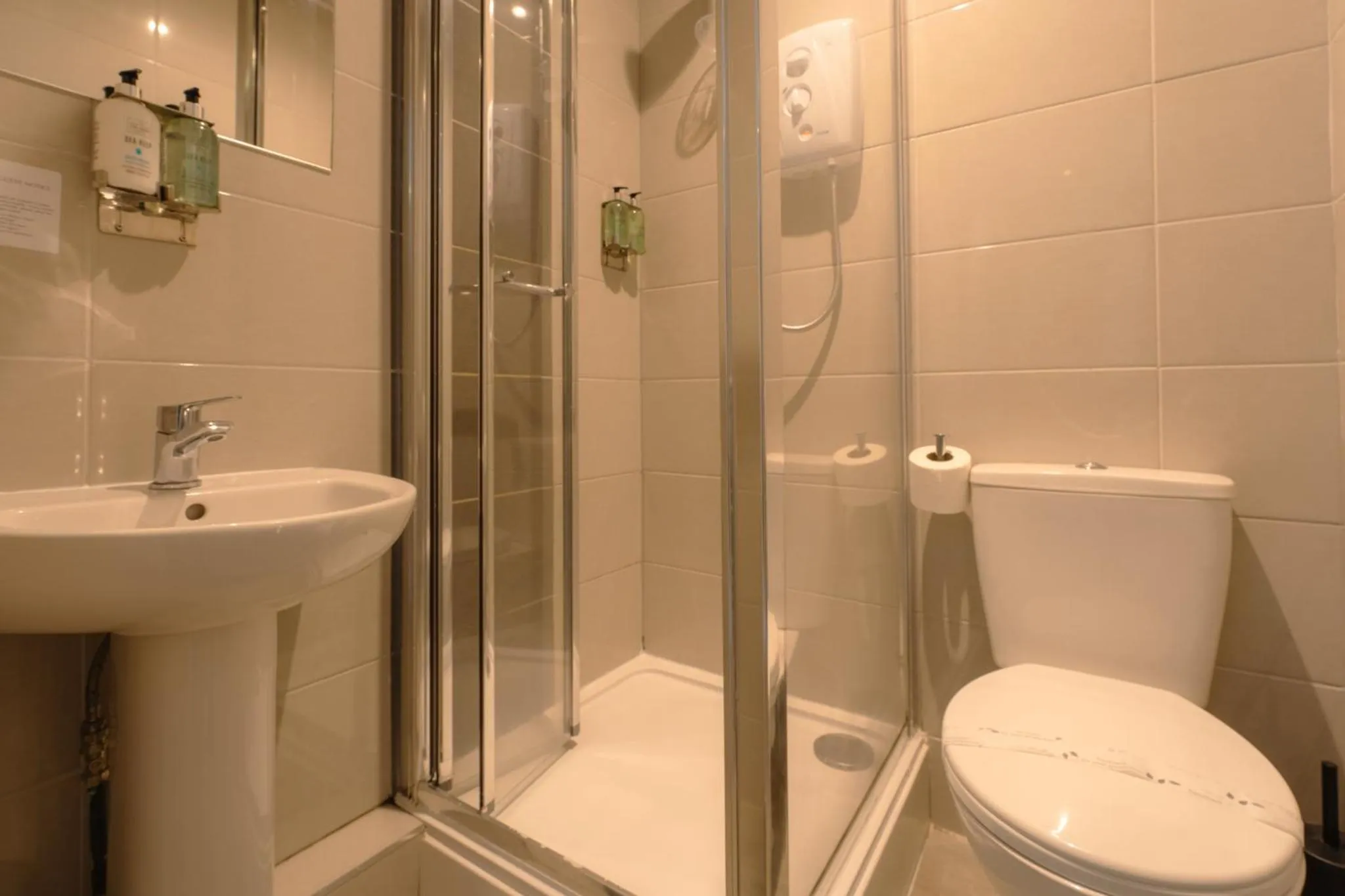 Shower in West Port Hotel