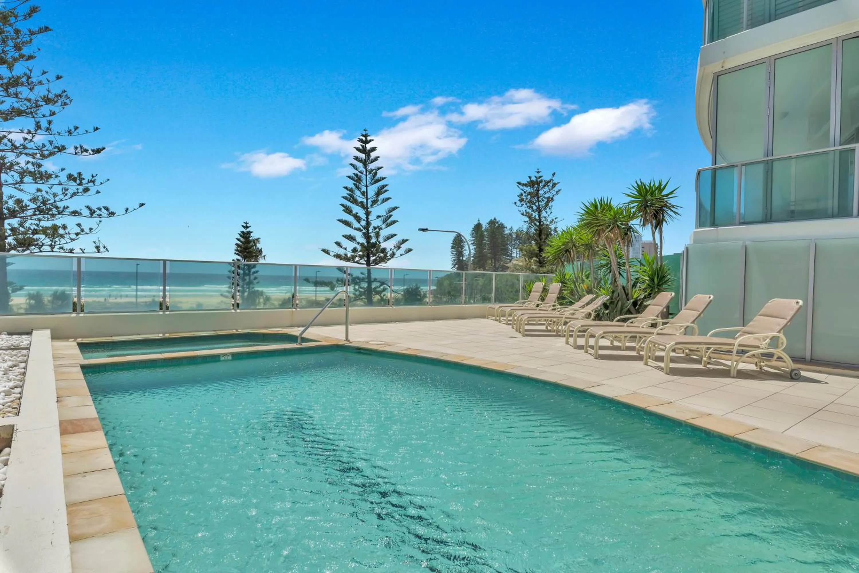 Swimming pool in Reflection on the Sea