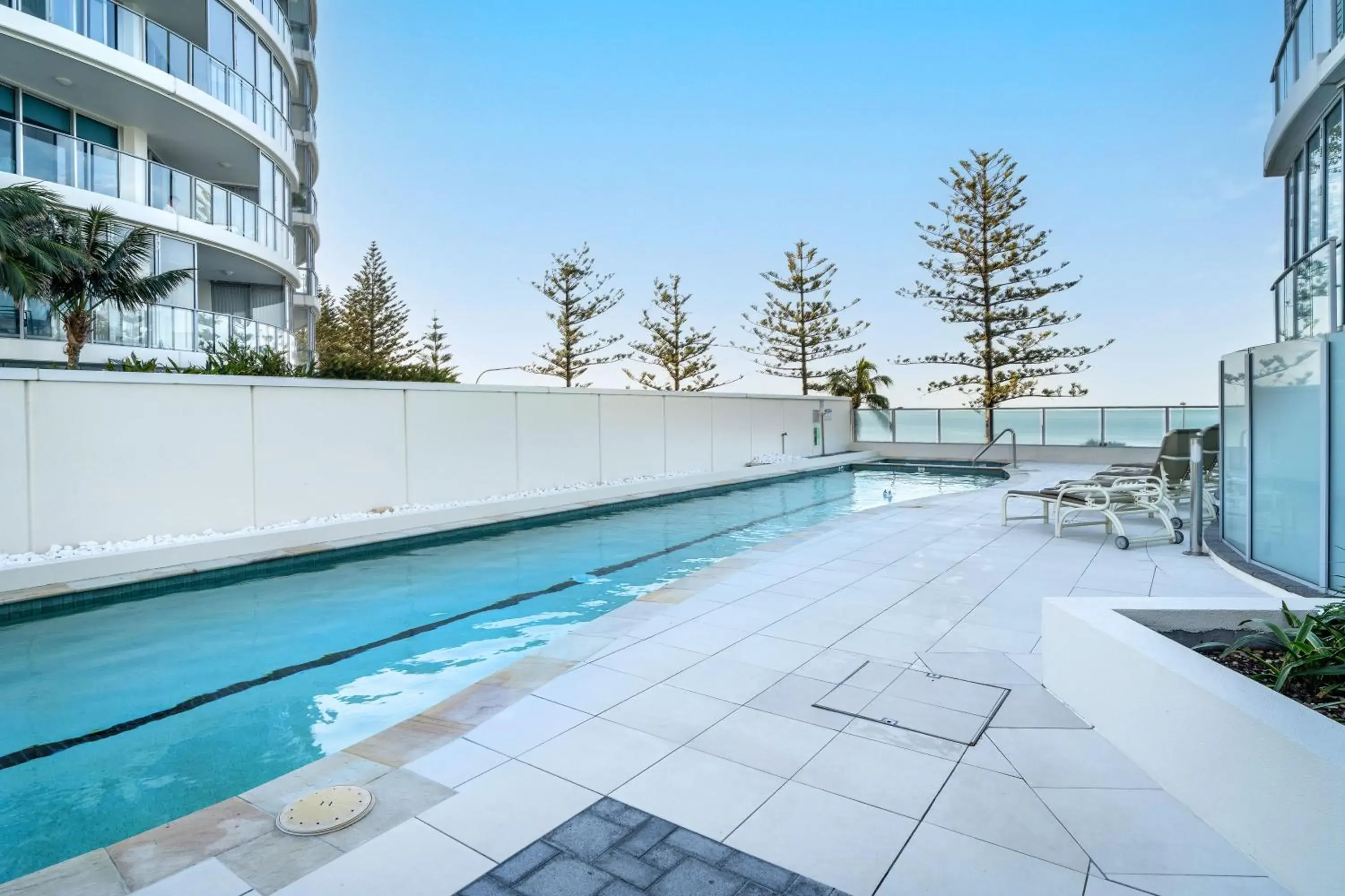 Swimming pool in Reflection on the Sea Swimming pool in Reflection on the Sea