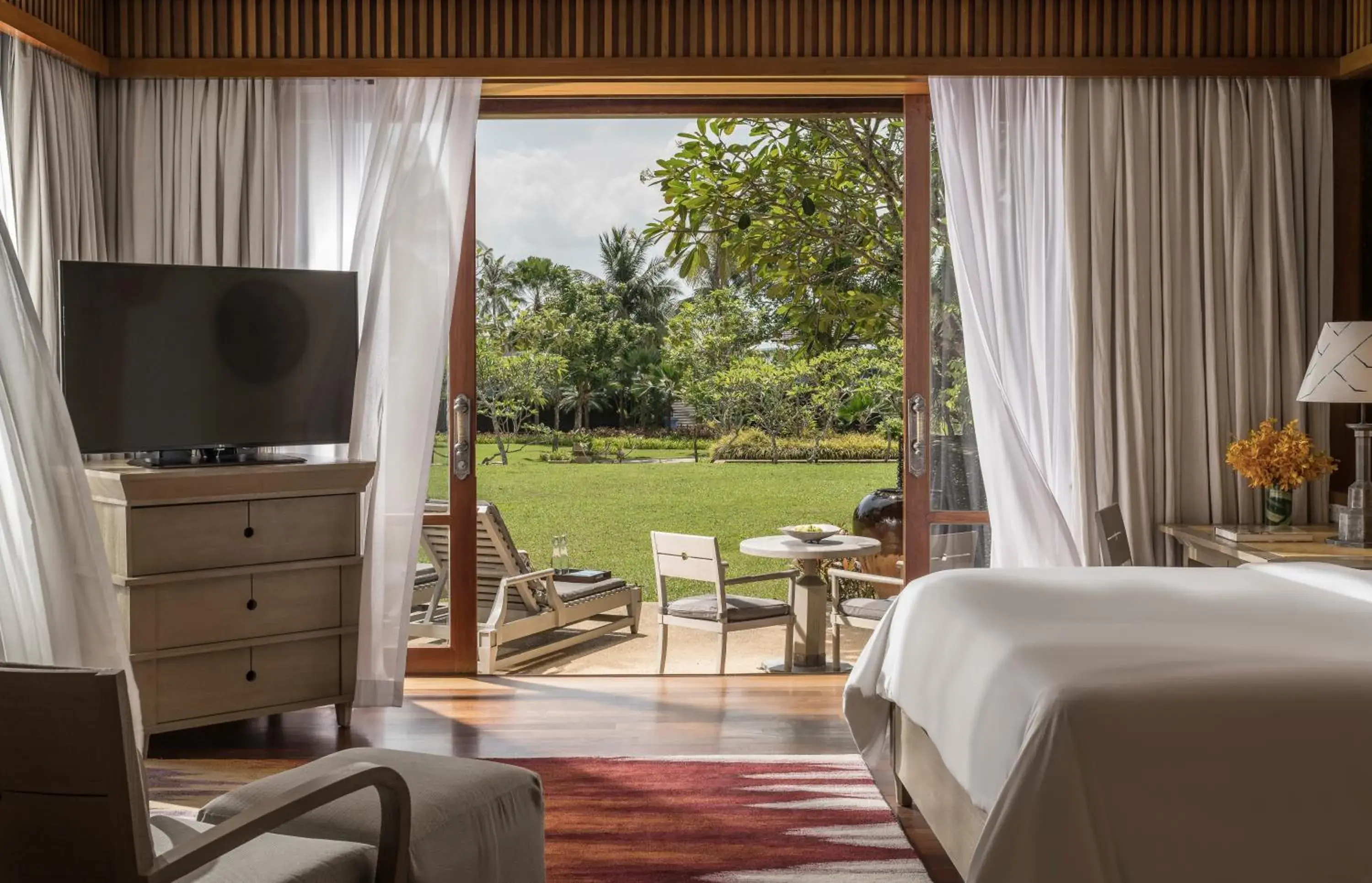 Balcony/Terrace, Bed in Four Seasons Resort Langkawi Balcony/Terrace, Bed in Four Seasons Resort Langkawi