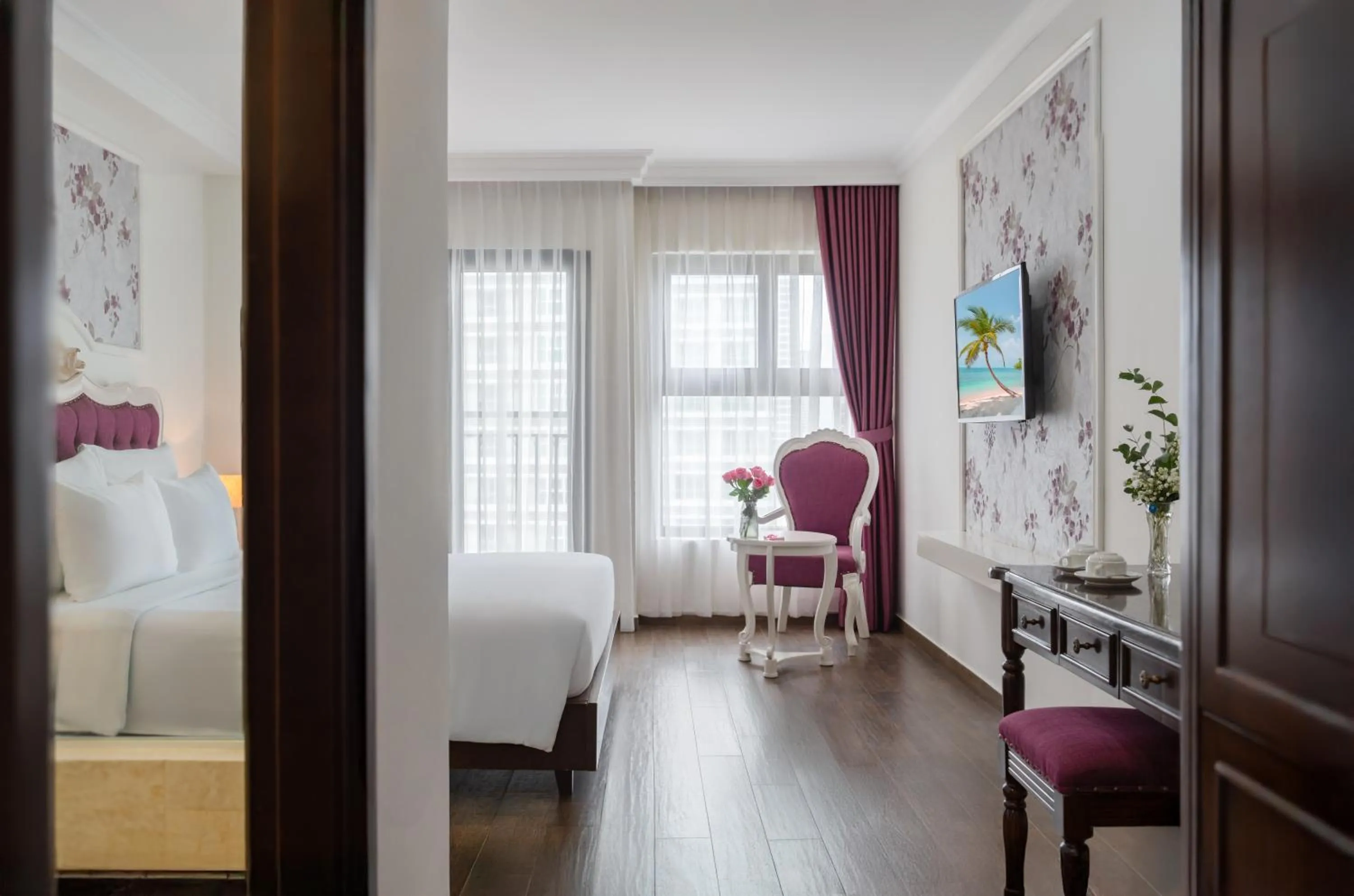 Bed in Bonjour Nha Trang Hotel