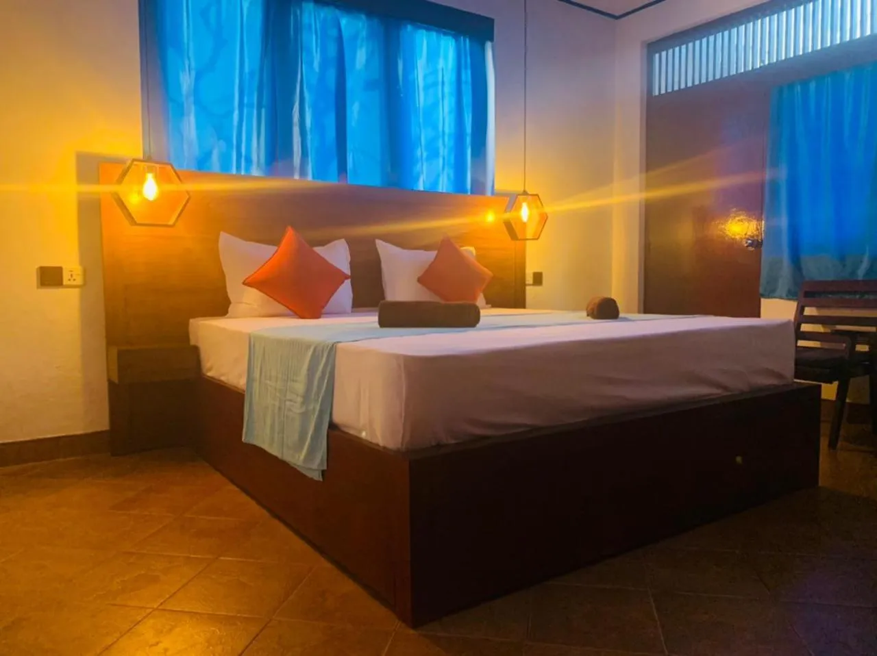 Bedroom, Bed in Guesthouse Panorama