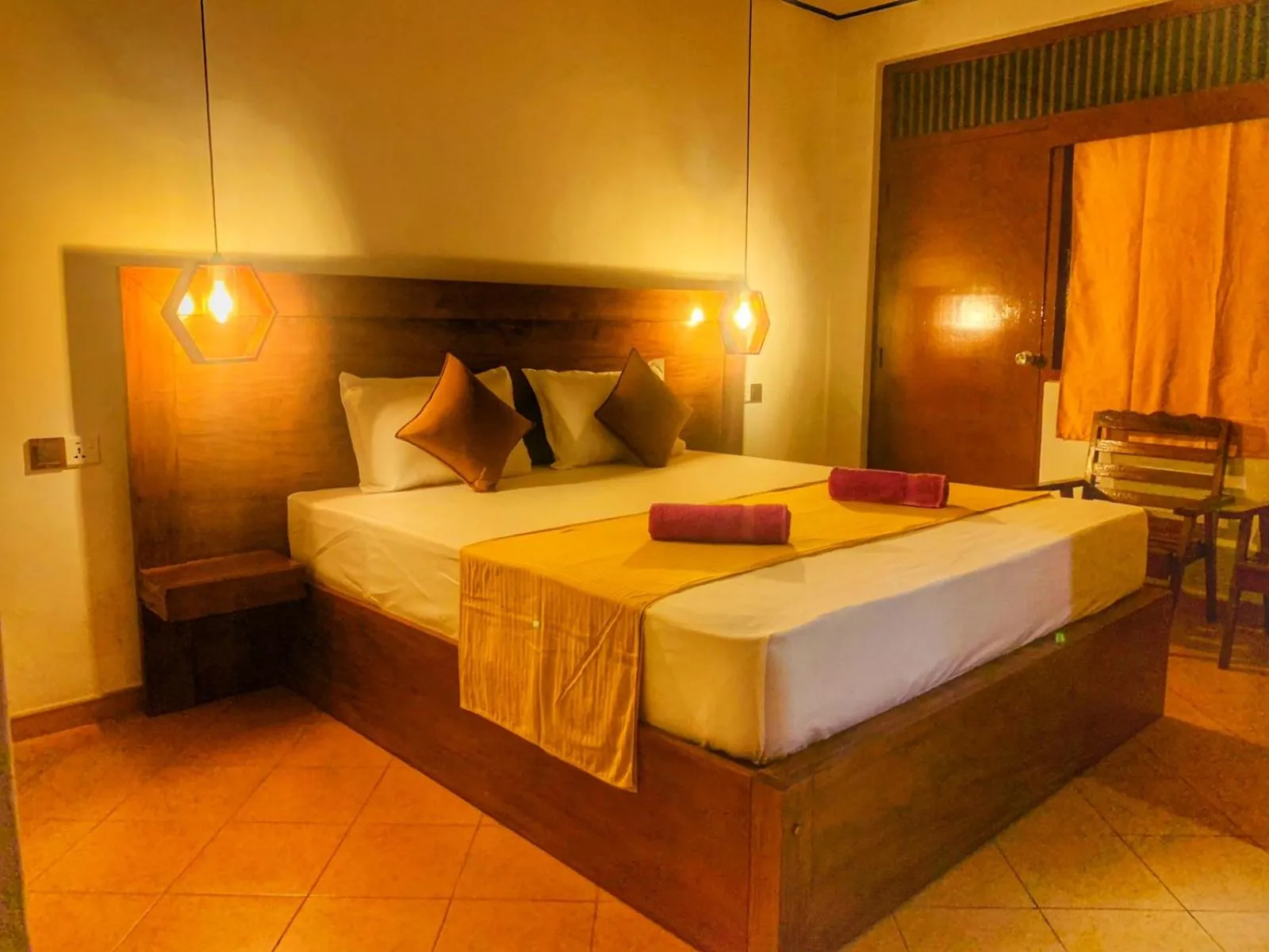 Bedroom, Bed in Guesthouse Panorama