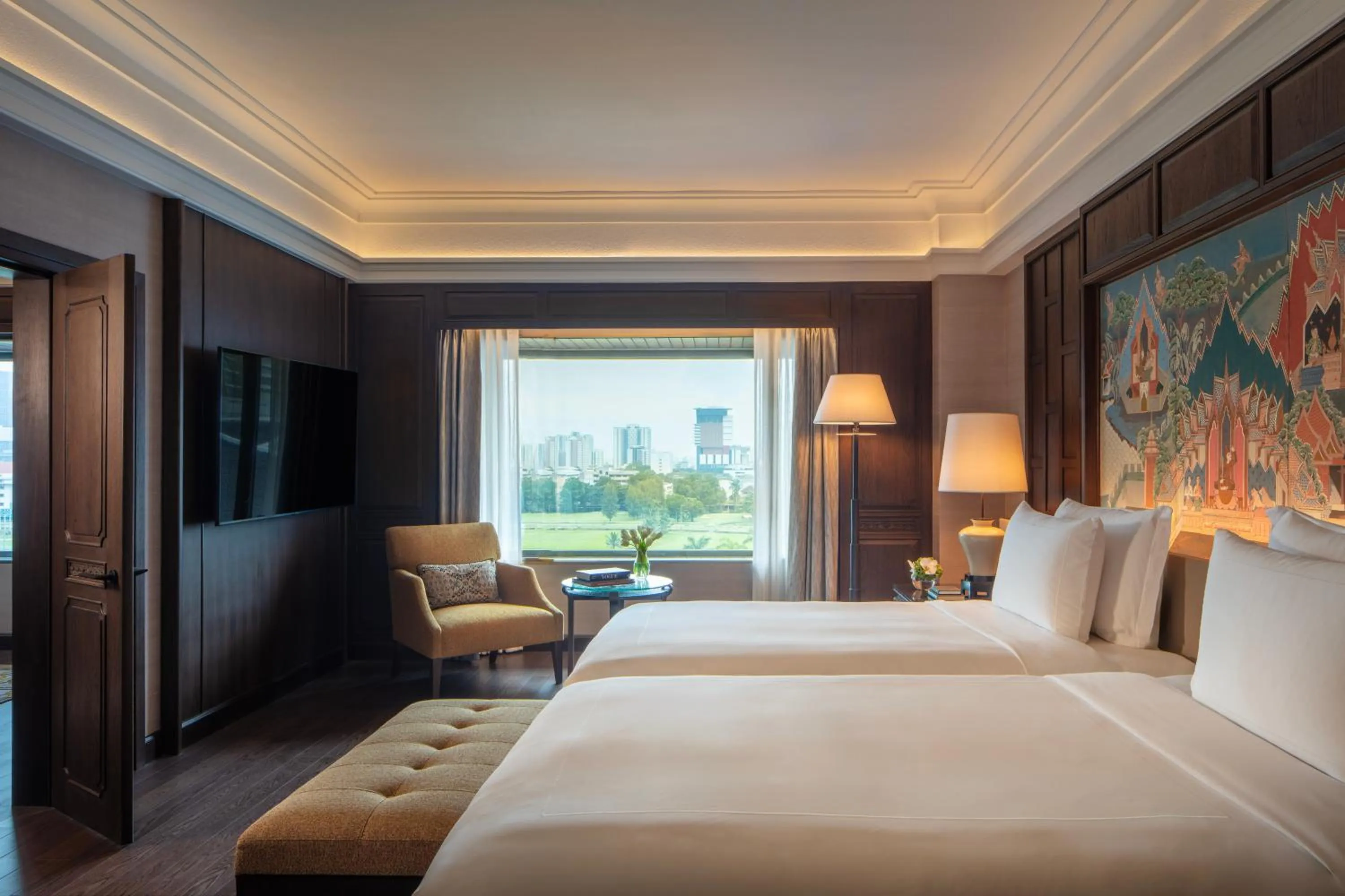 View (from property/room), Bed in Anantara Siam Bangkok Hotel
