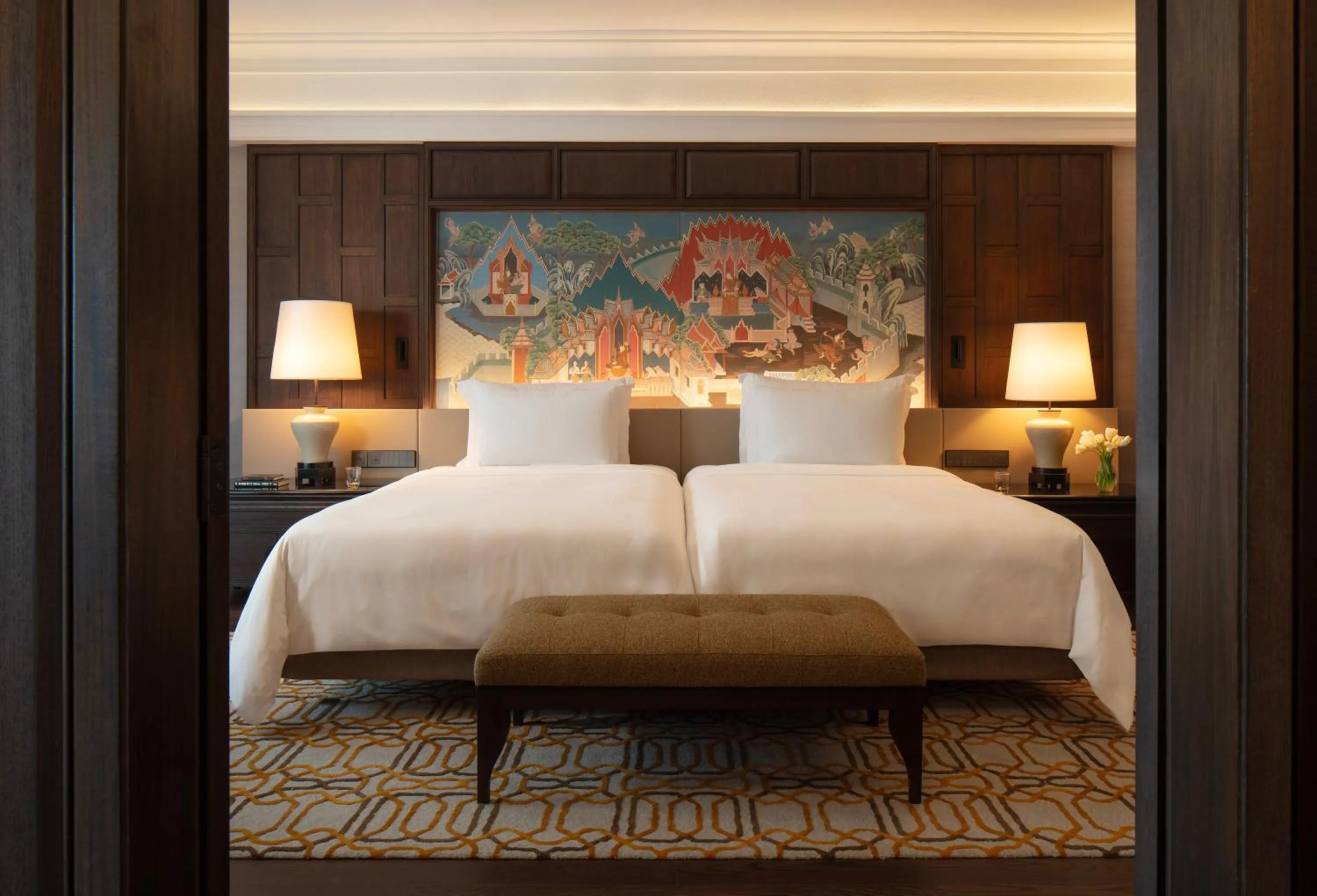 Bed in Anantara Siam Bangkok Hotel