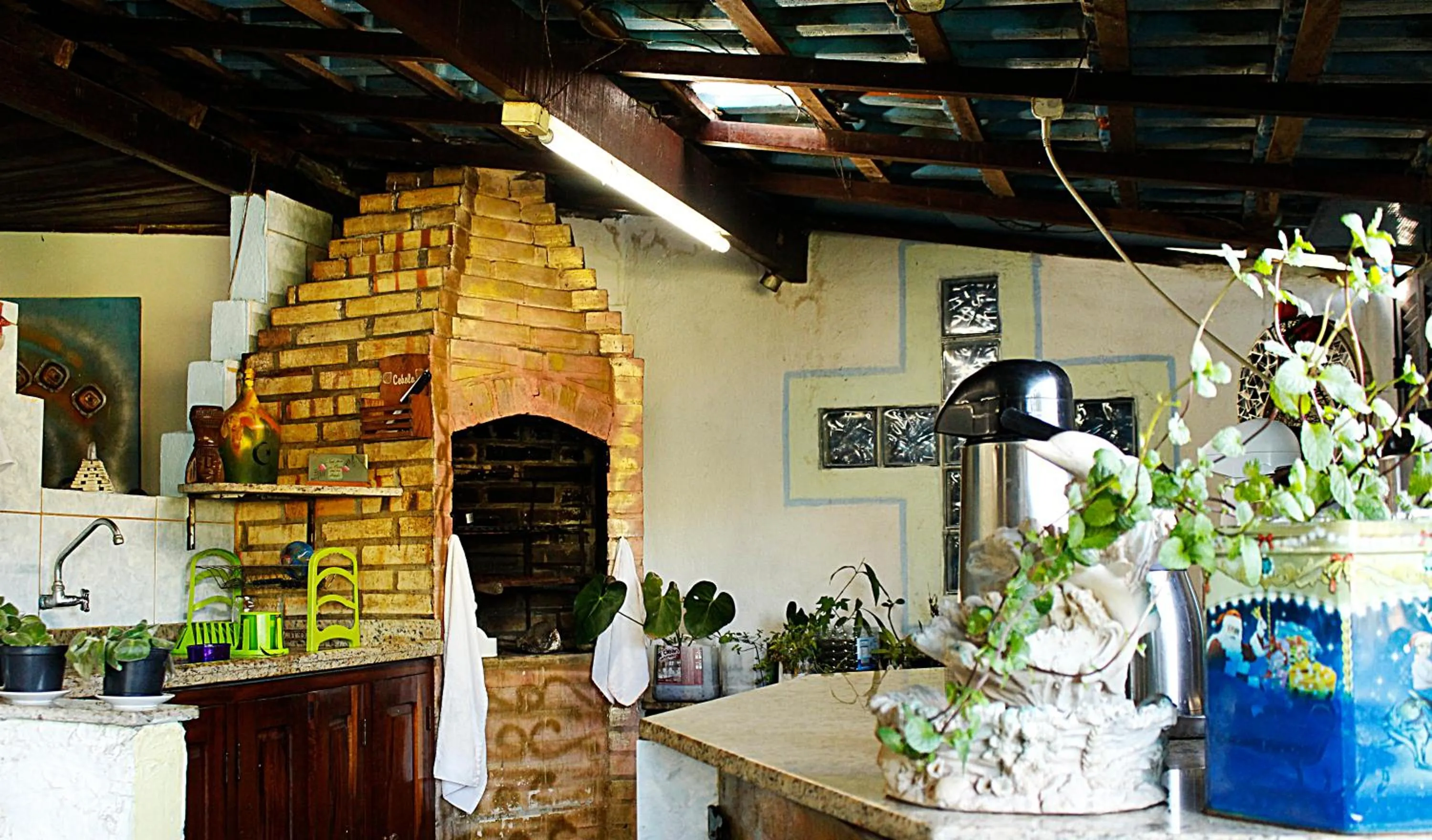 Kitchen or kitchenette in Pousada Solstício De Verão