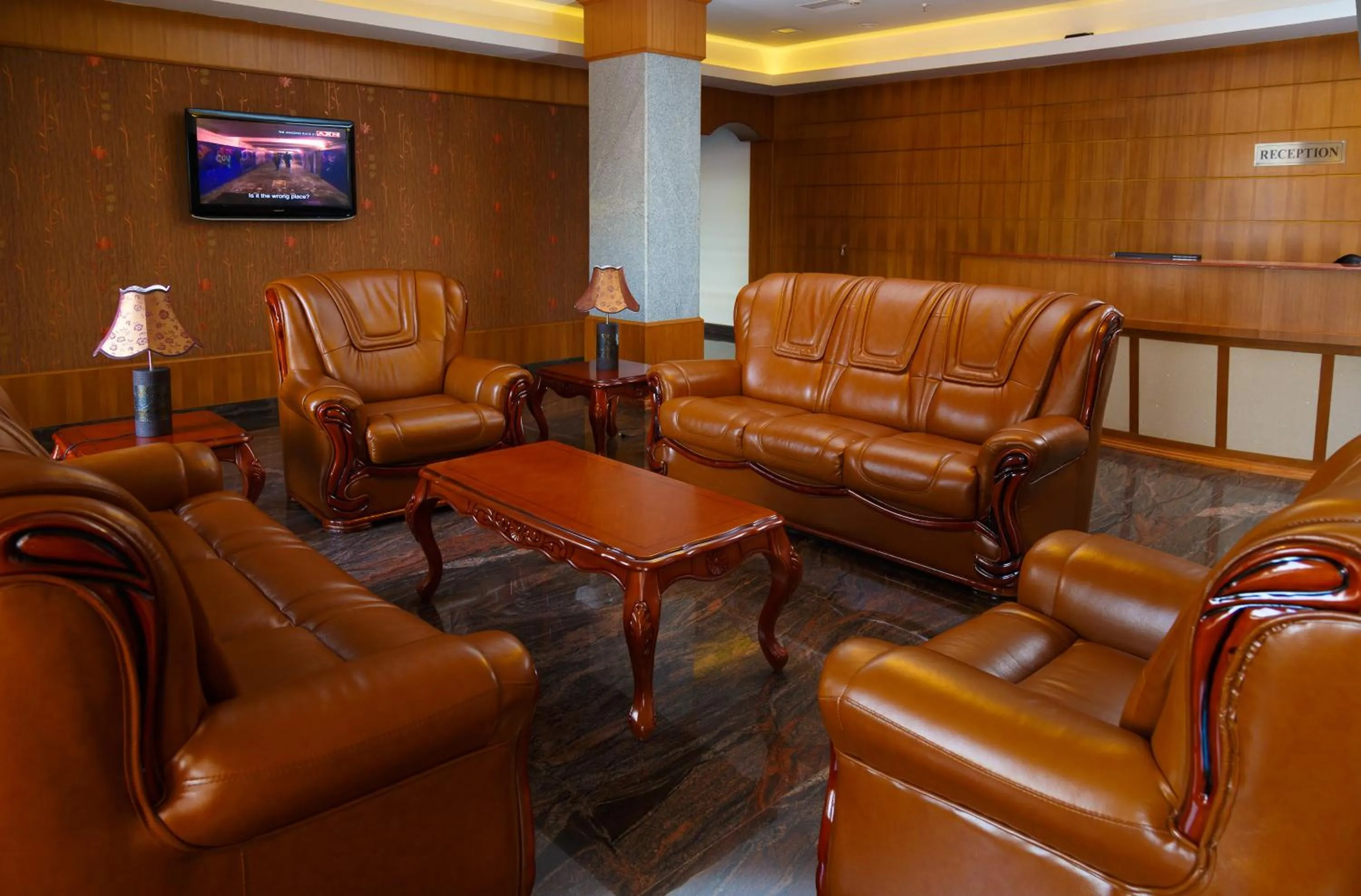 Seating area in Hotel Gopalapuram International