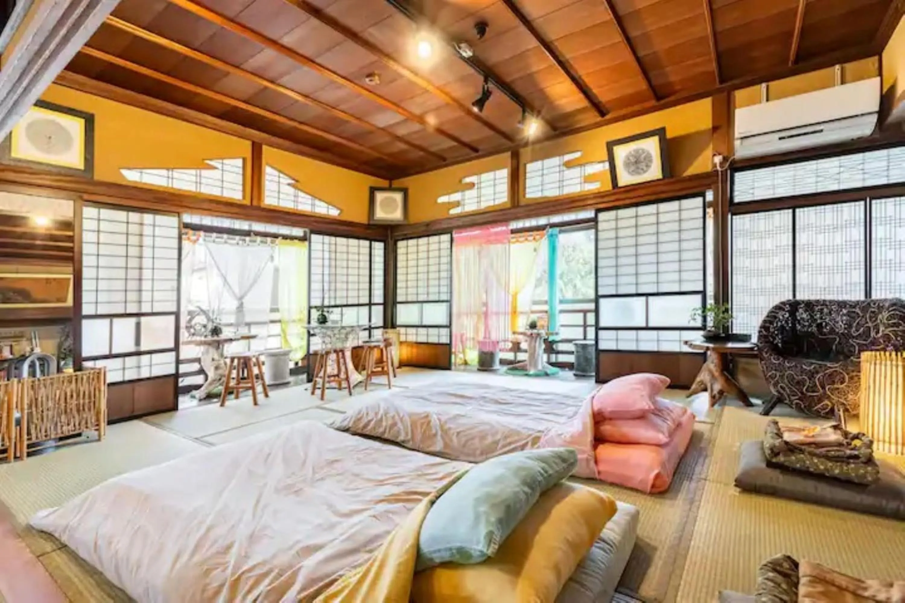 Photo of the whole room, Bed in Kominka Mitsuhama Ryokan
