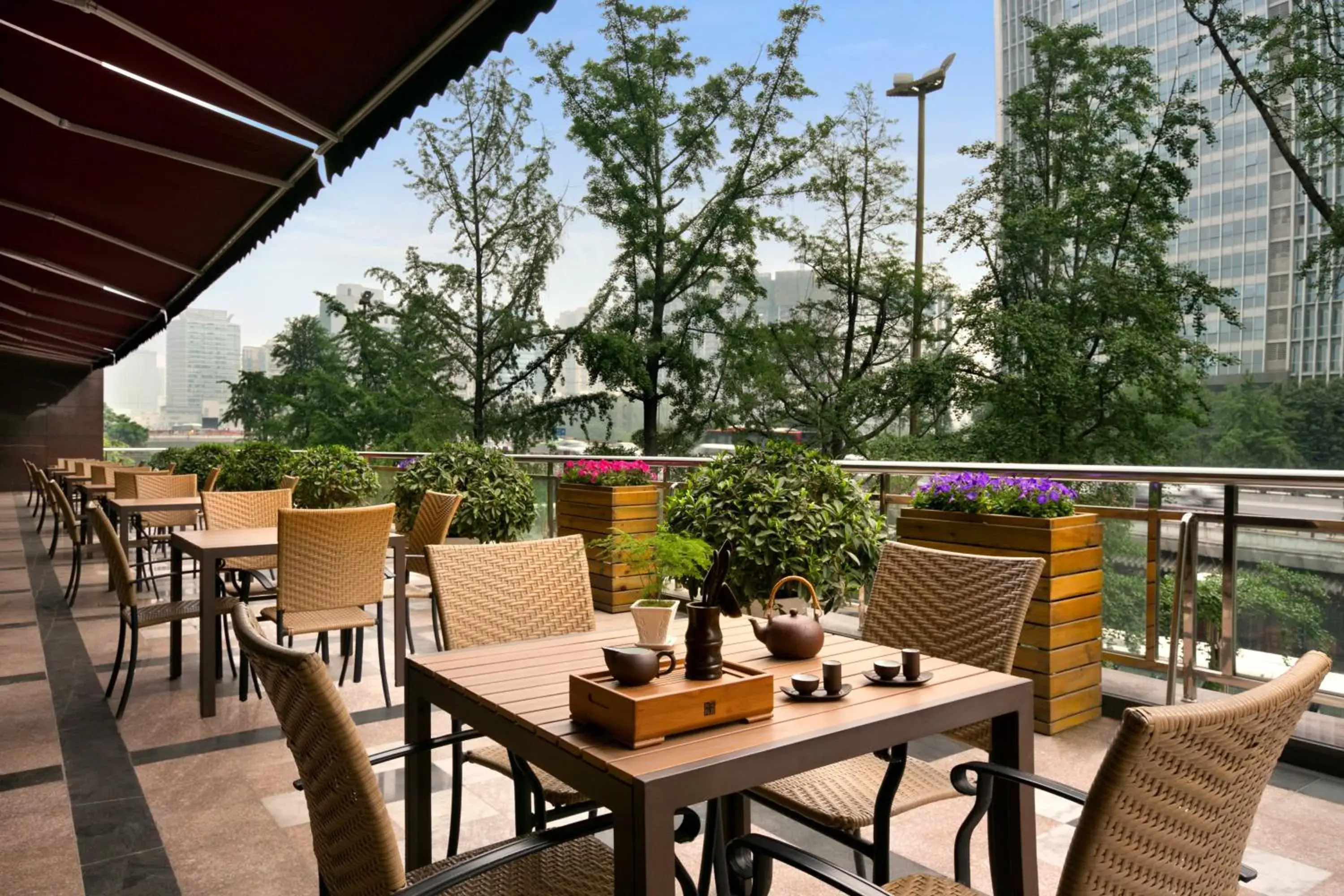 Balcony/Terrace, Restaurant/Places to Eat in Kempinski Hotel Chengdu