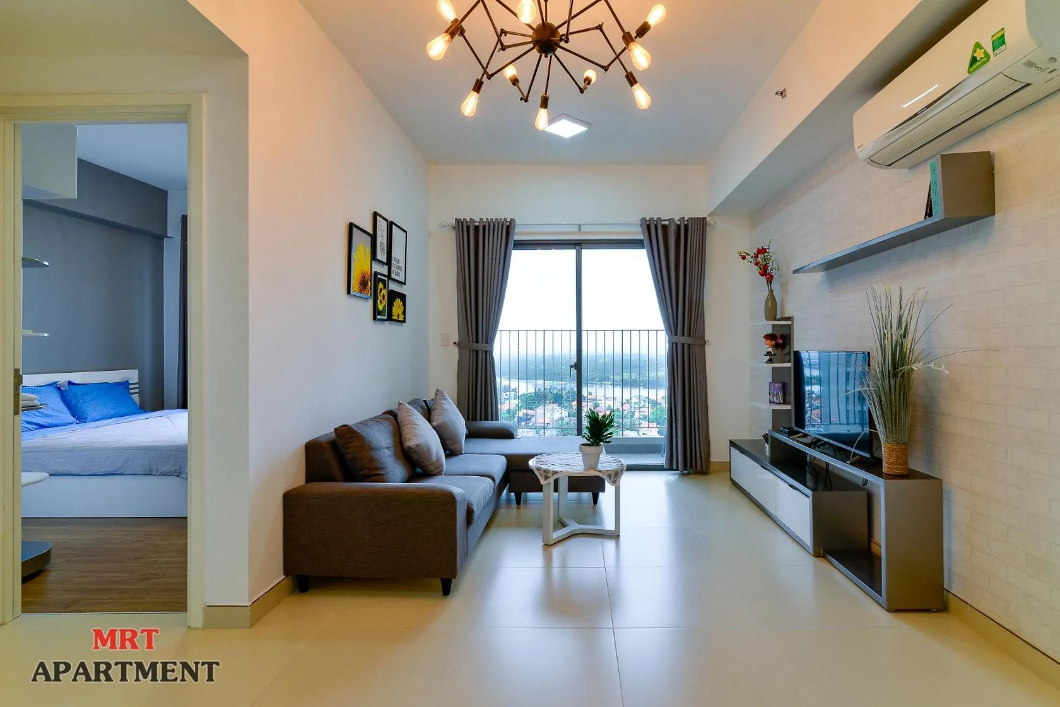 Bed in MRT Apartment In Masteri Thao Dien