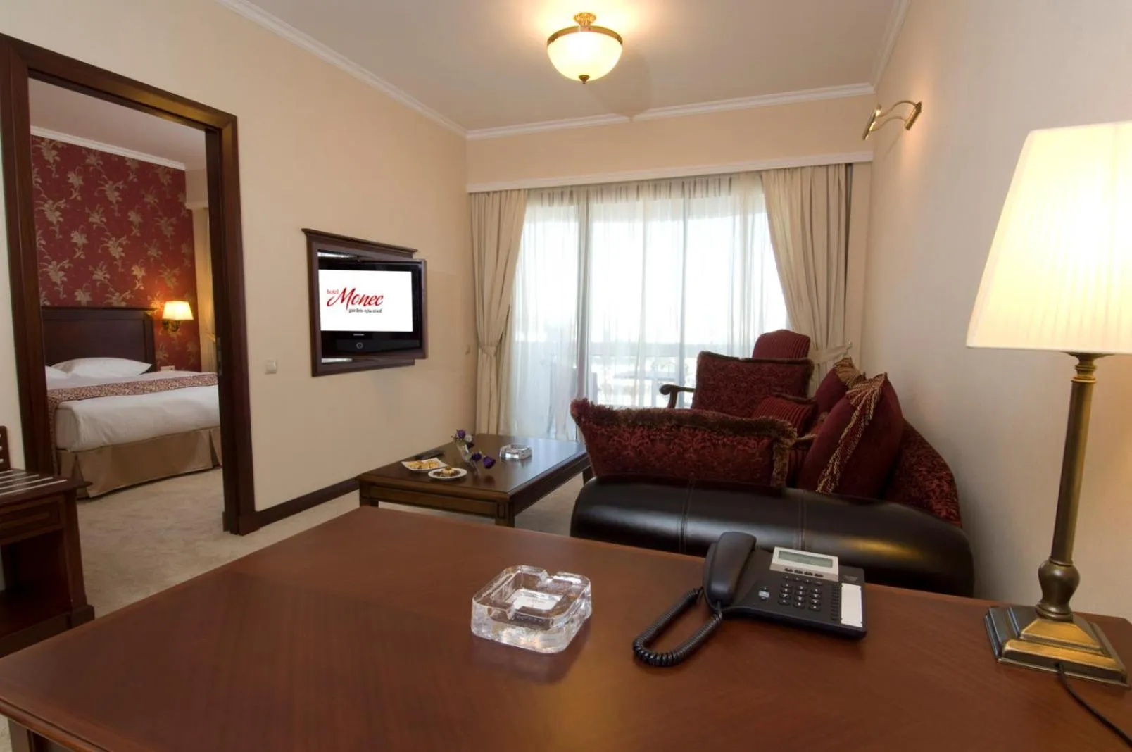 Seating area, Bed in Hotel Monec