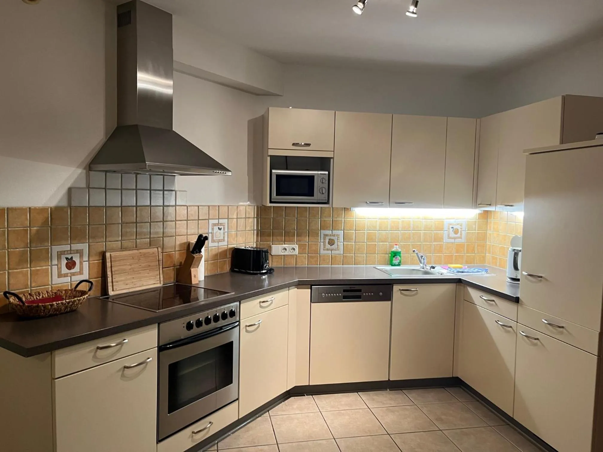 Kitchen or kitchenette in Aparthaus Camping Stubai