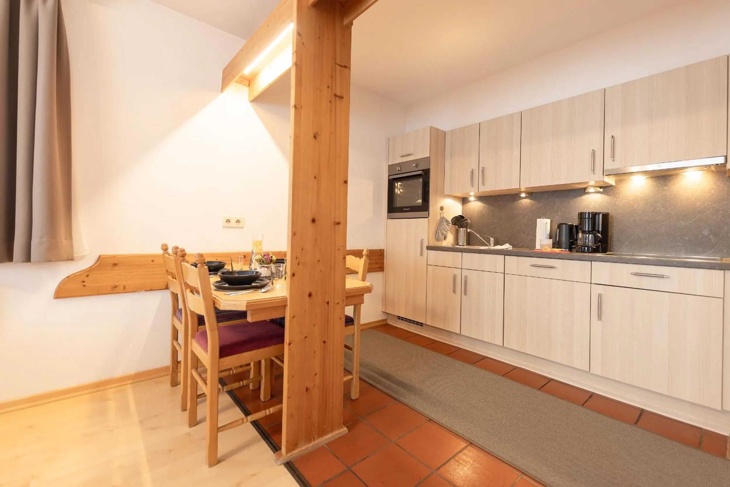 Kitchen or kitchenette in Aparthaus Camping Stubai