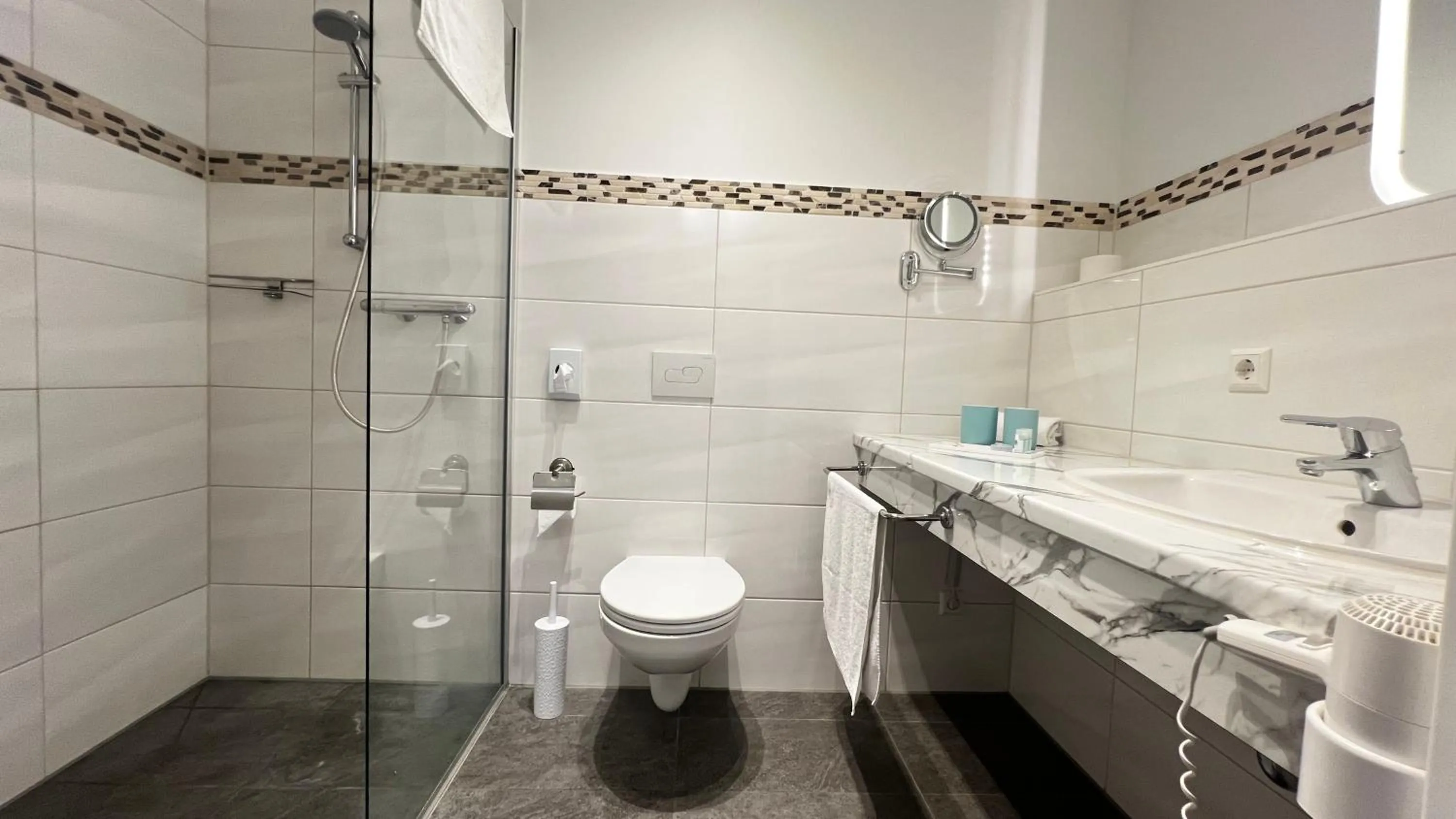 Bathroom in Blue Riverside Apartments