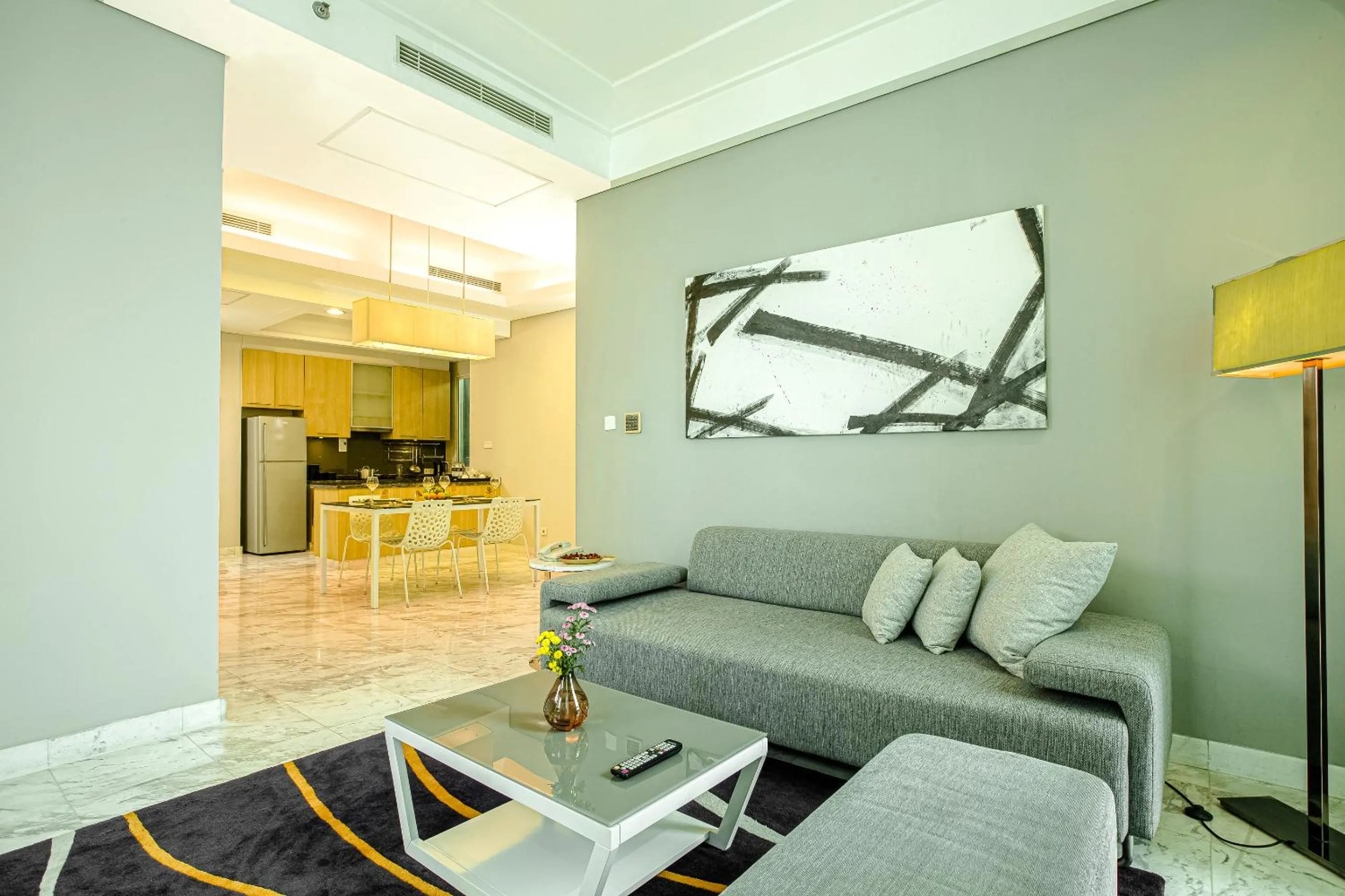 Living room in Fraser Residence Sudirman Jakarta