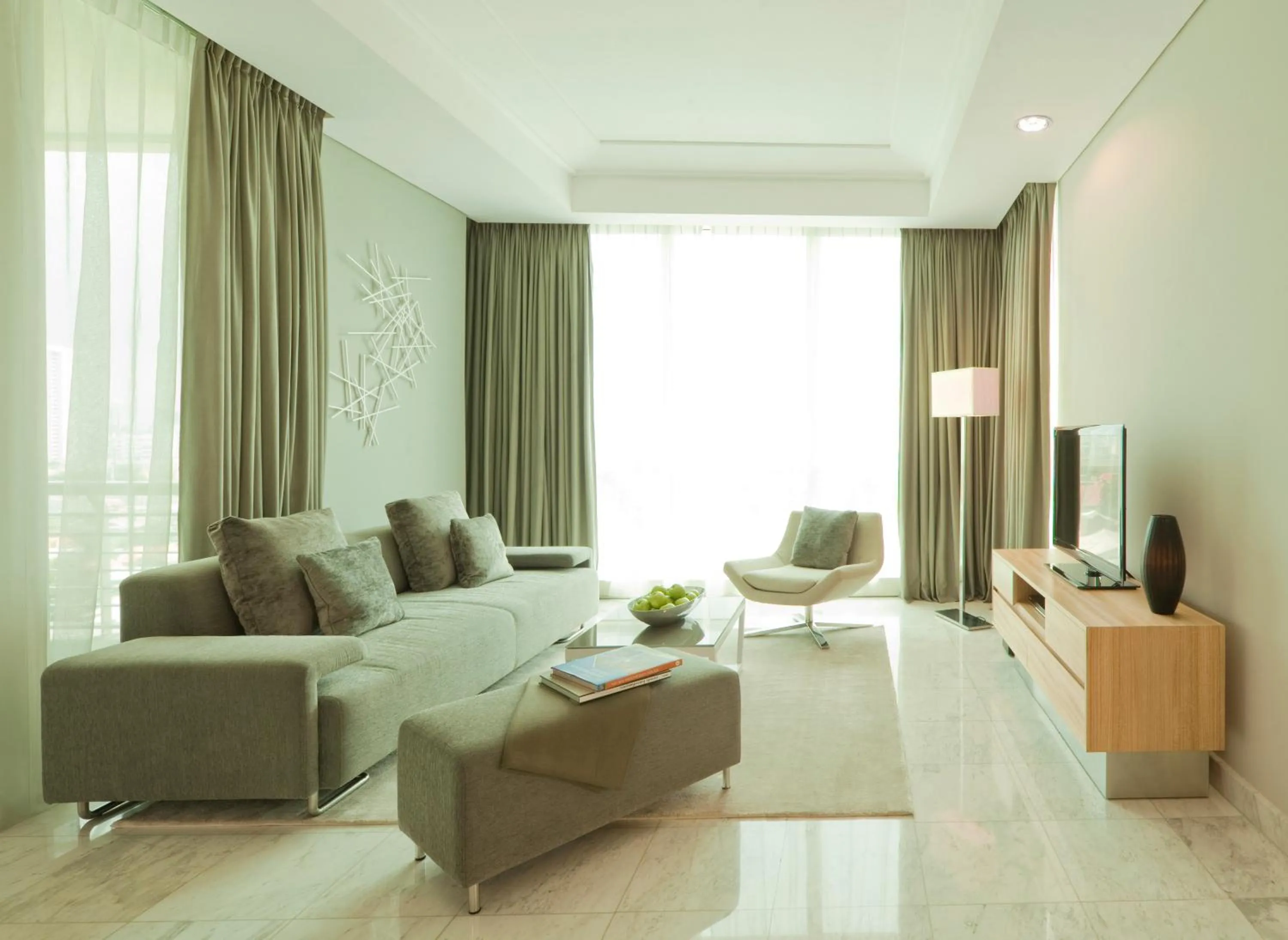 Living room in Fraser Residence Sudirman Jakarta