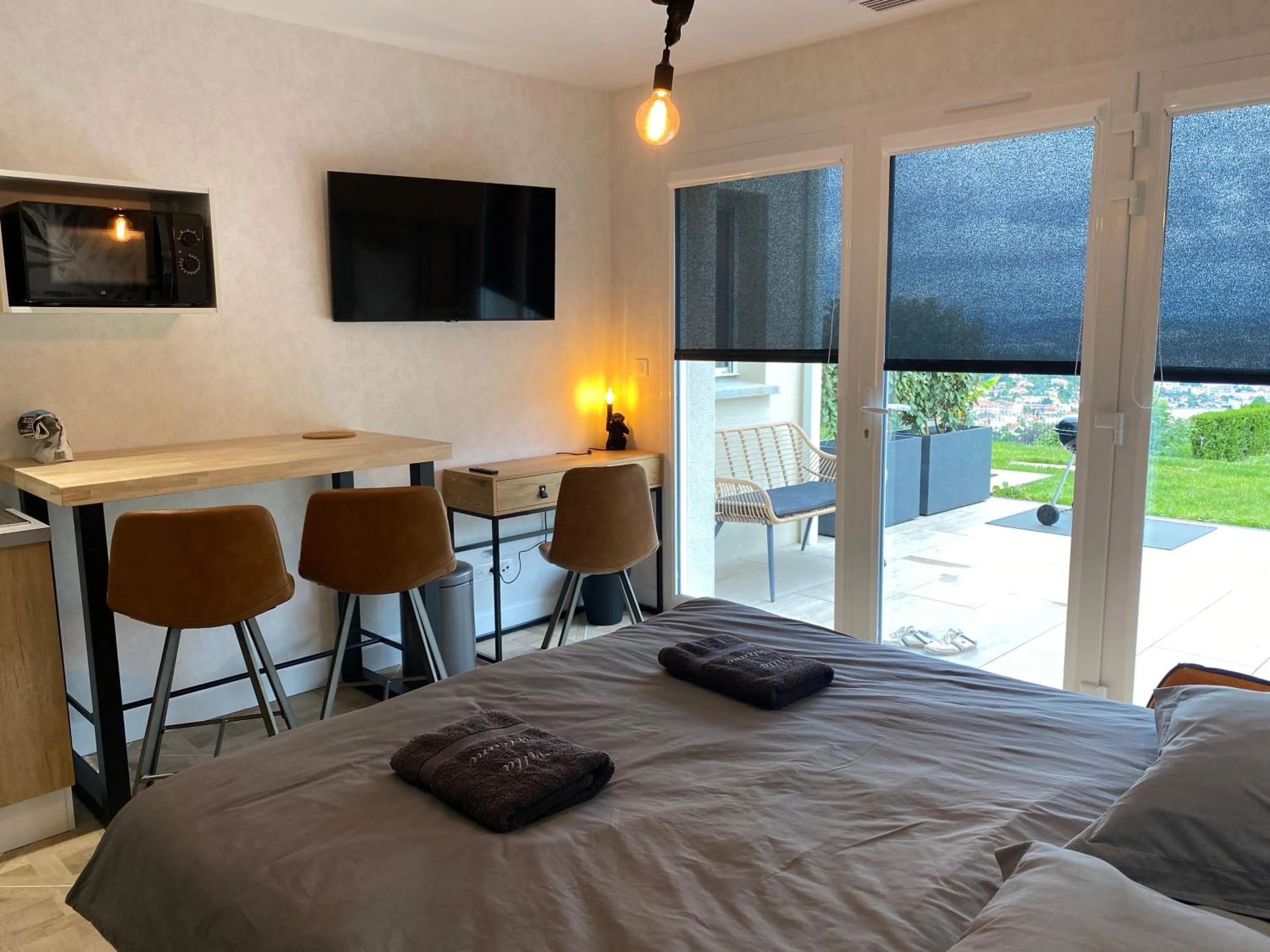 Bed in Chambres d'hôtes Villa Volcano