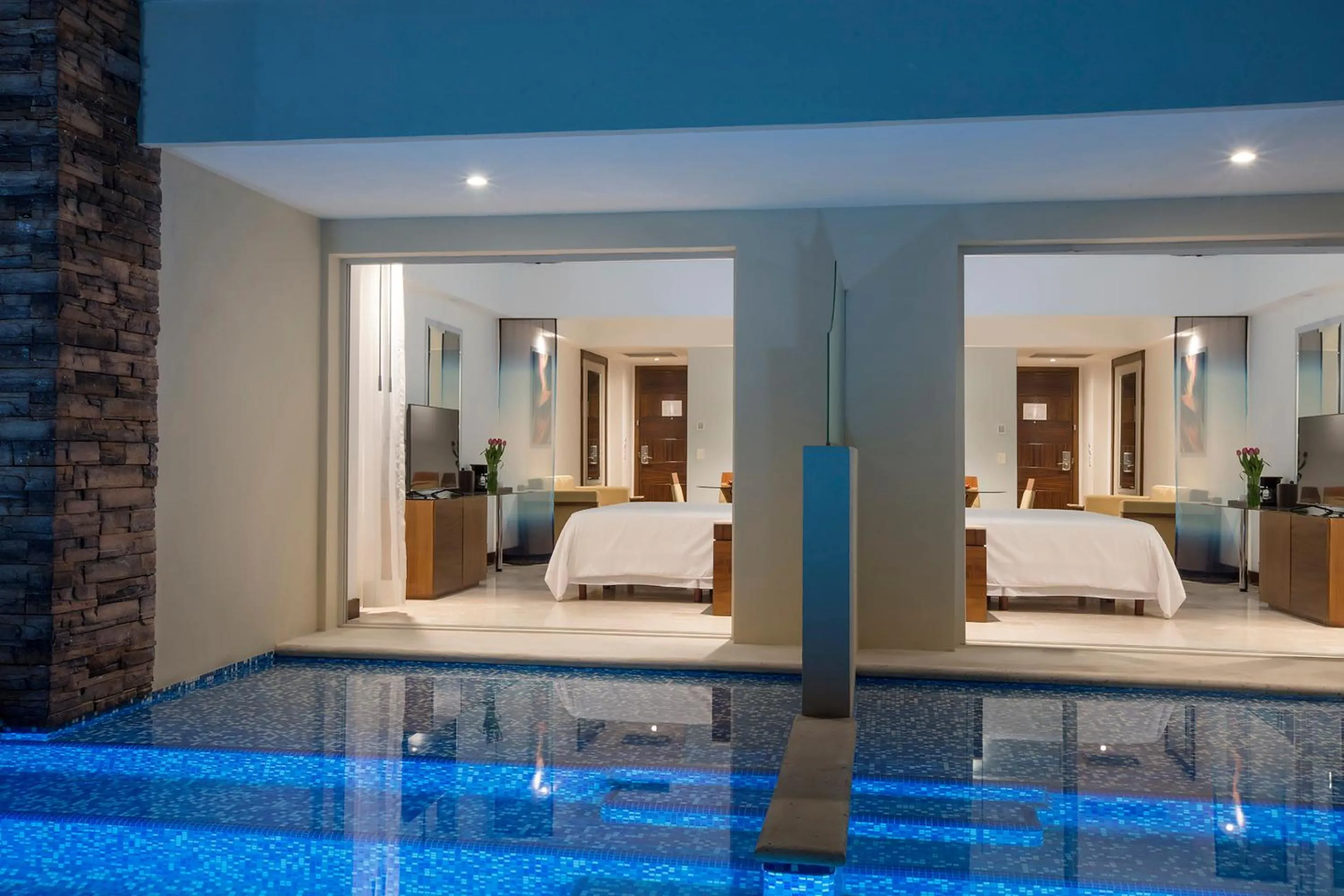 Balcony/Terrace, Bed in Krystal Grand Nuevo Vallarta