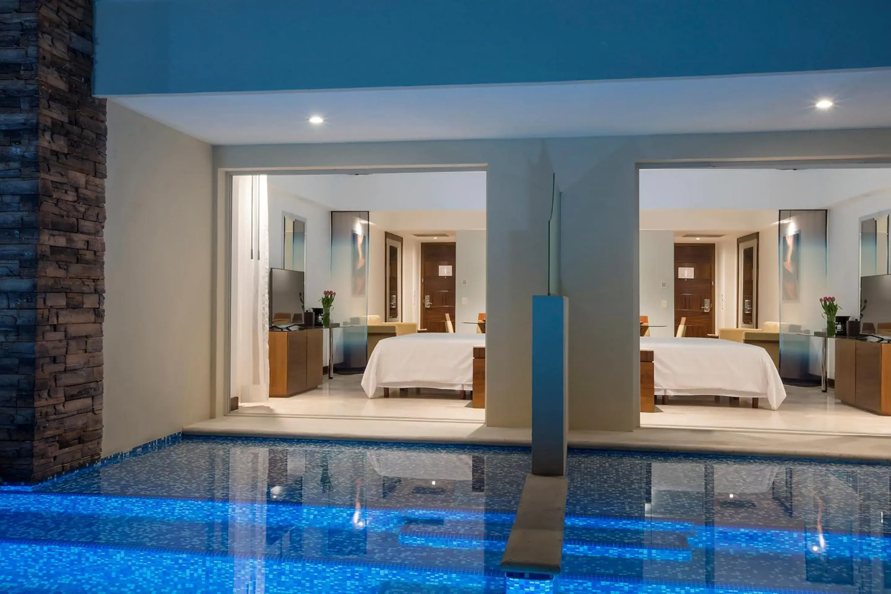 Balcony/Terrace, Bed in Krystal Grand Nuevo Vallarta Balcony/Terrace, Bed in Krystal Grand Nuevo Vallarta